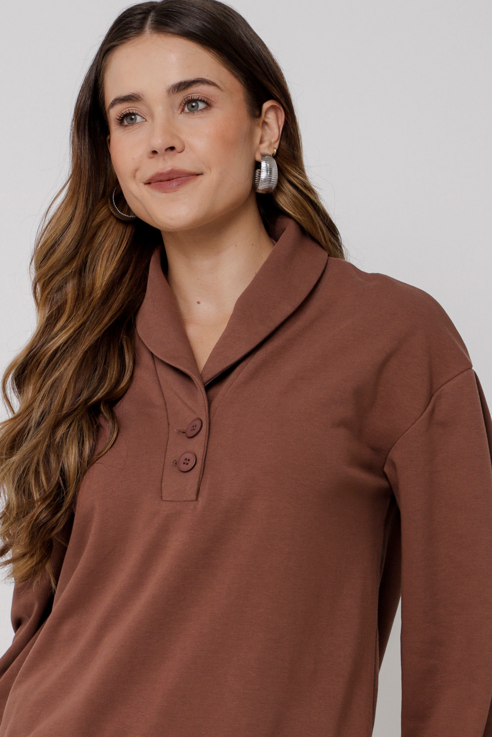 Blusa Moletom Comfy MARROM Blusa Moletom Comfy MARROM