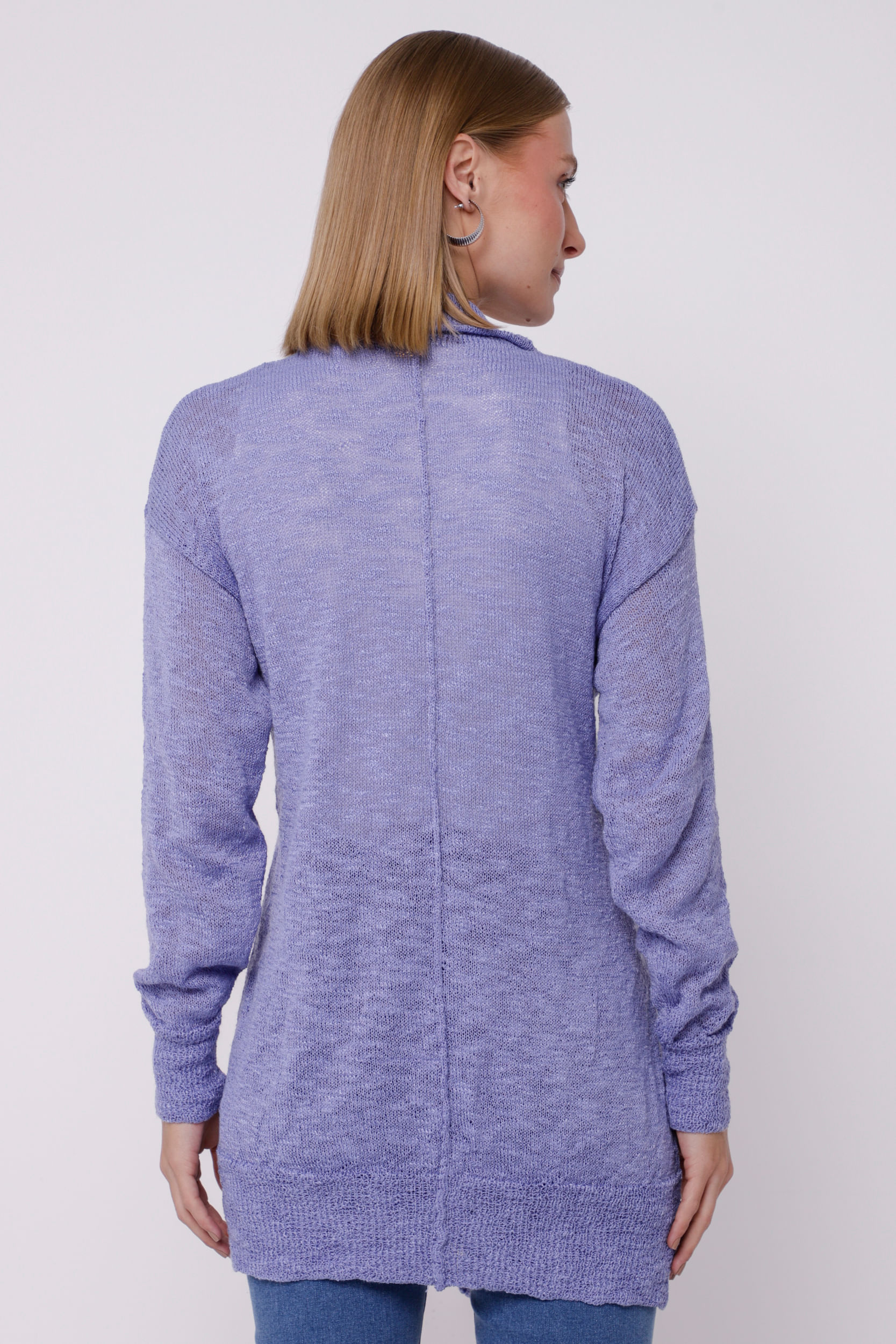 Casaco Alongado Tricot Flamê LILAS