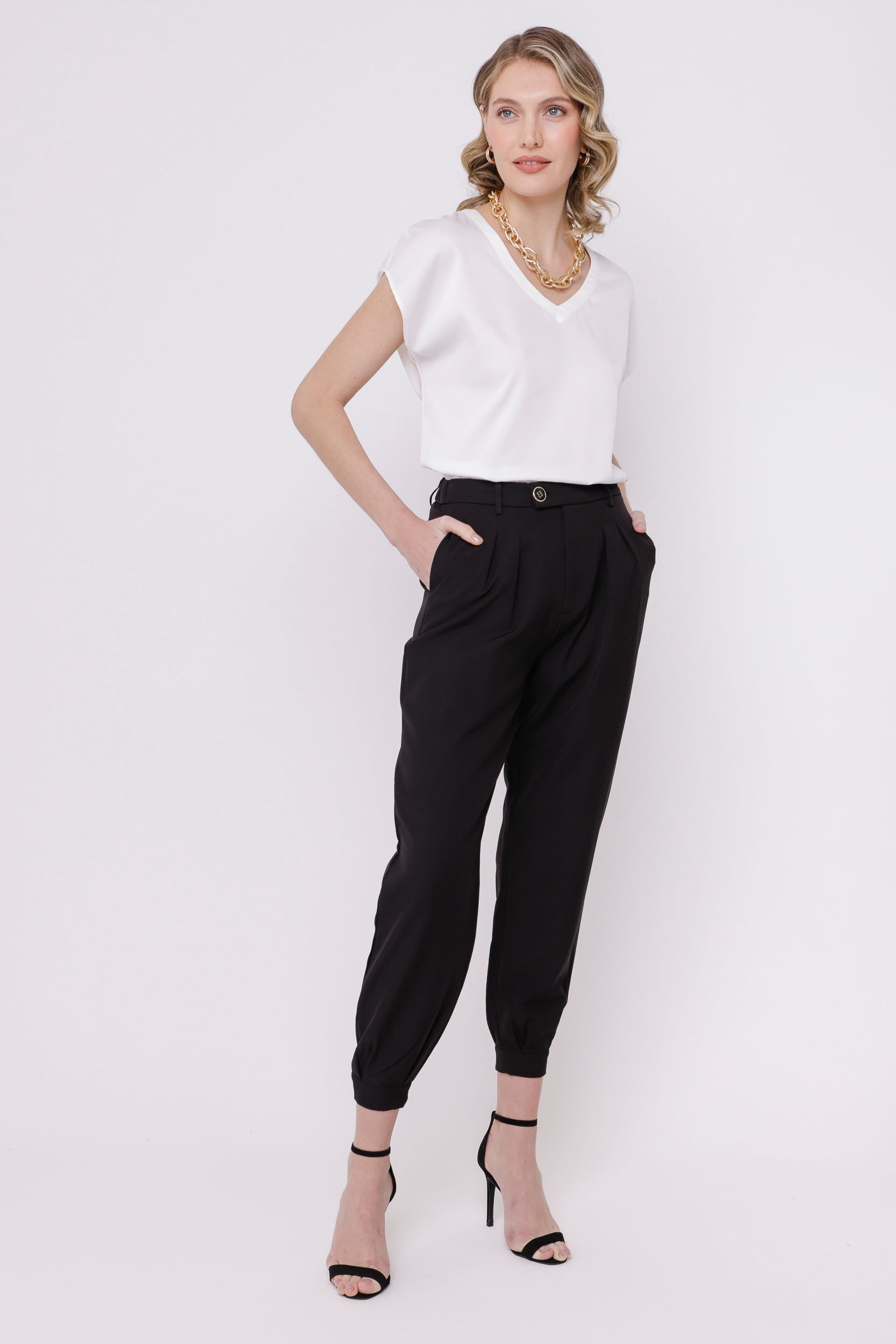 9034708 - Blusa Ampla Colar  BRANCO