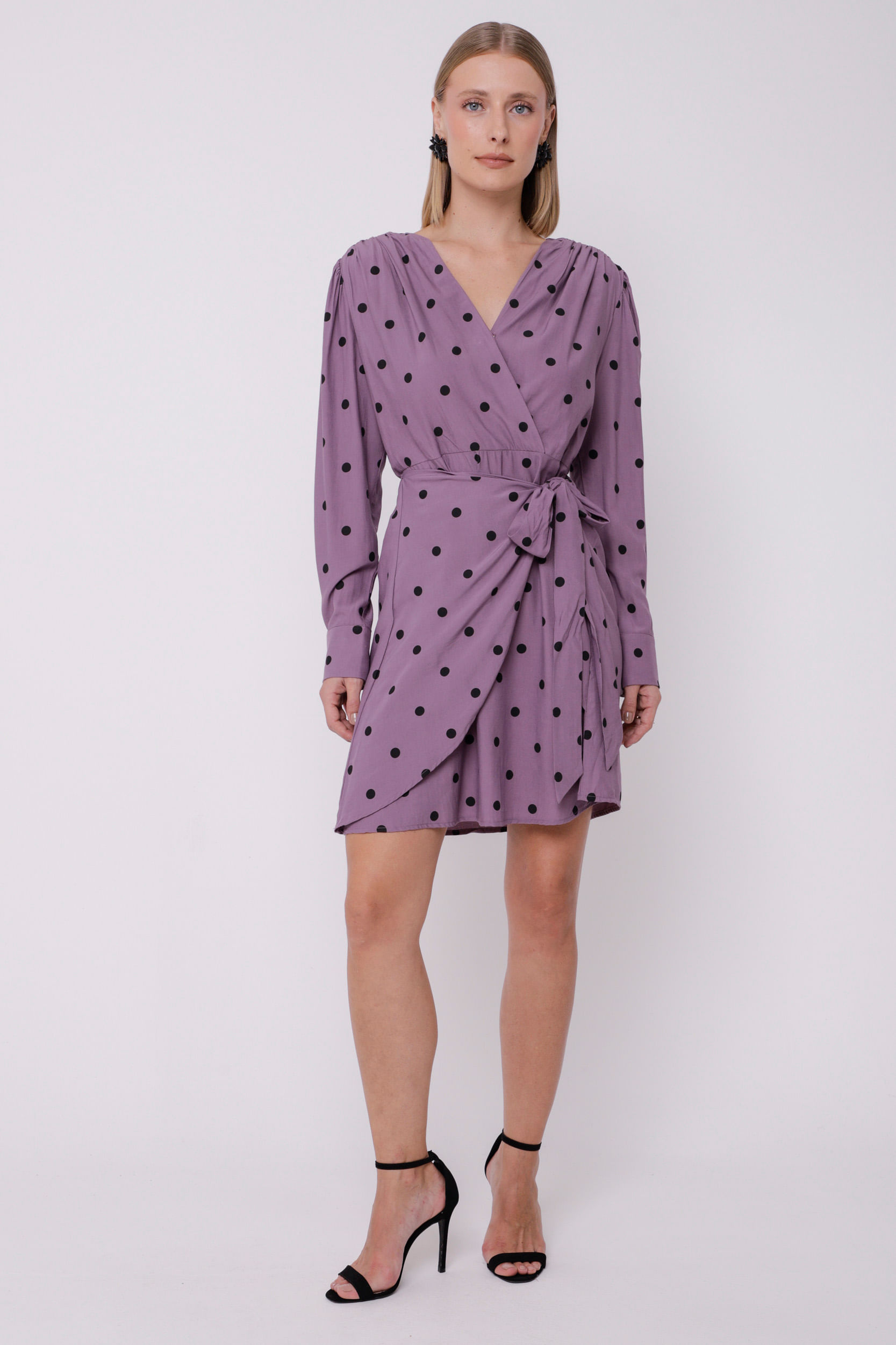 9034947 - Vestido Poá Amarração  LILAS