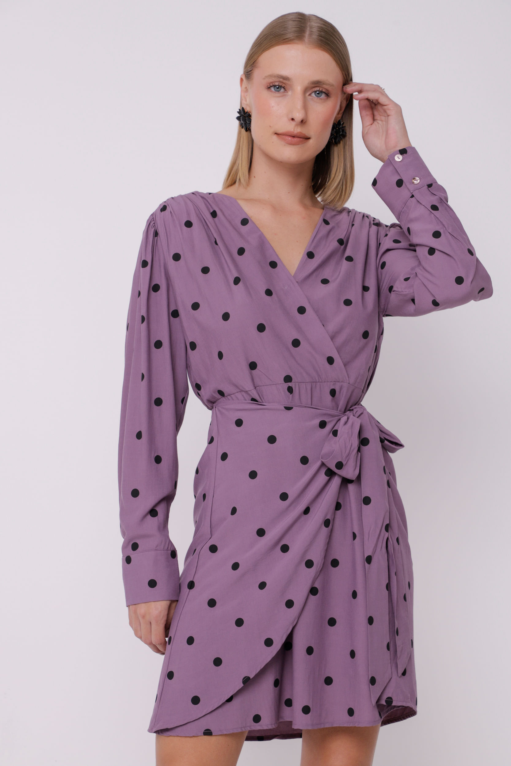 9034947 - Vestido Poá Amarração  LILAS