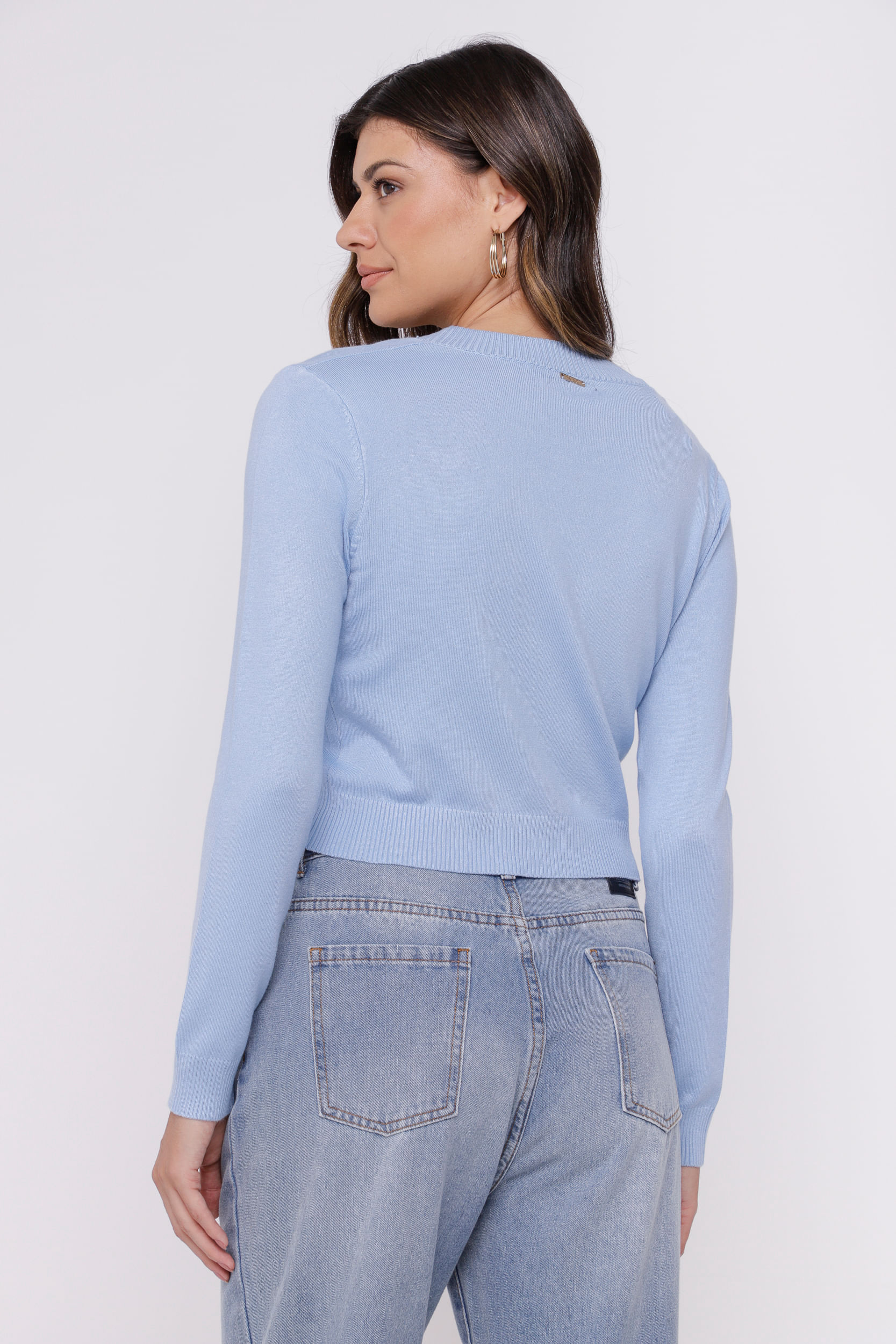 9034280 - Cardigan Tricot Curtinho AZUL 9034280 - Cardigan Tricot Curtinho AZUL