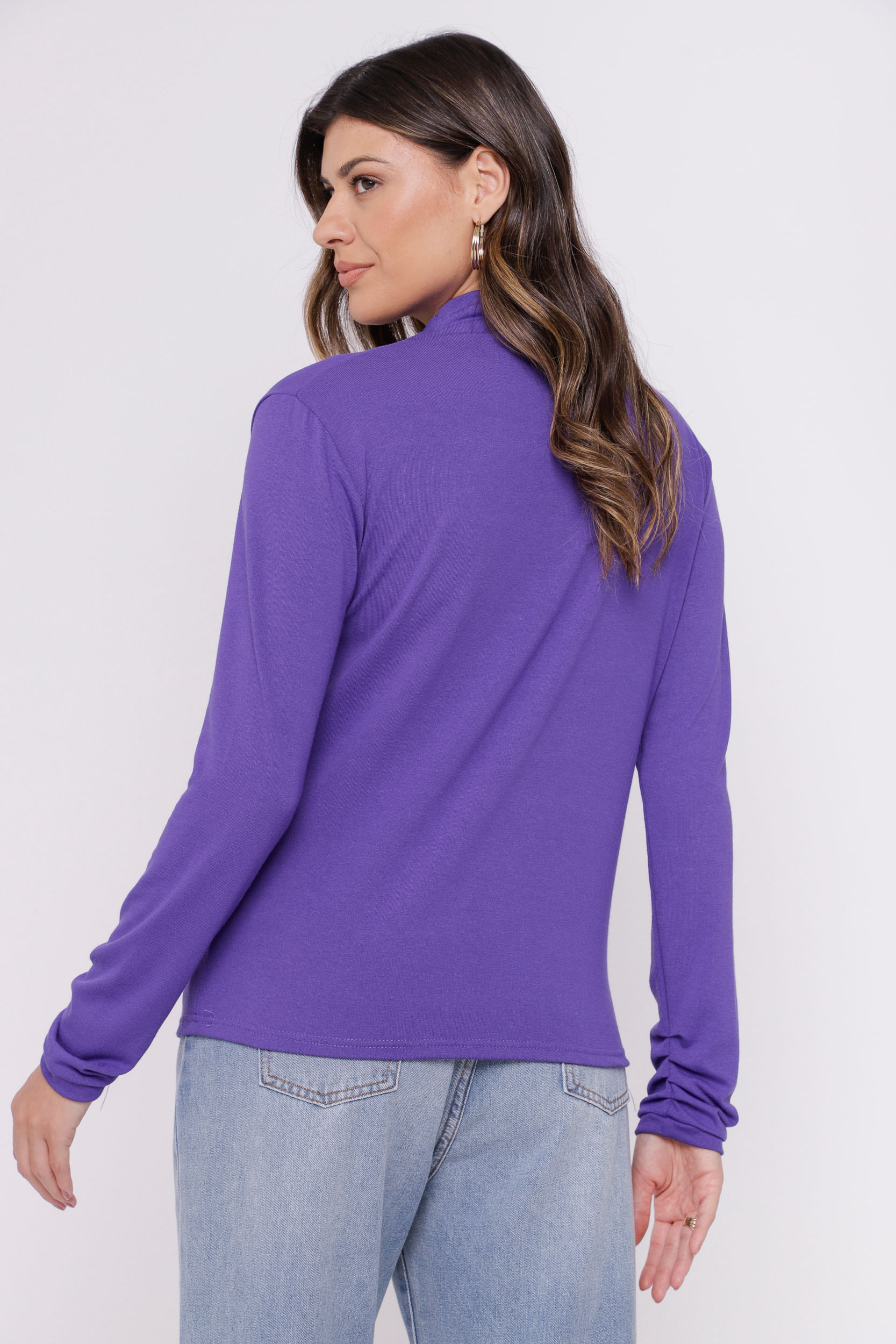 9034002 - Blusa Gola Alta Franzida ROXO 9034002 - Blusa Gola Alta Franzida ROXO