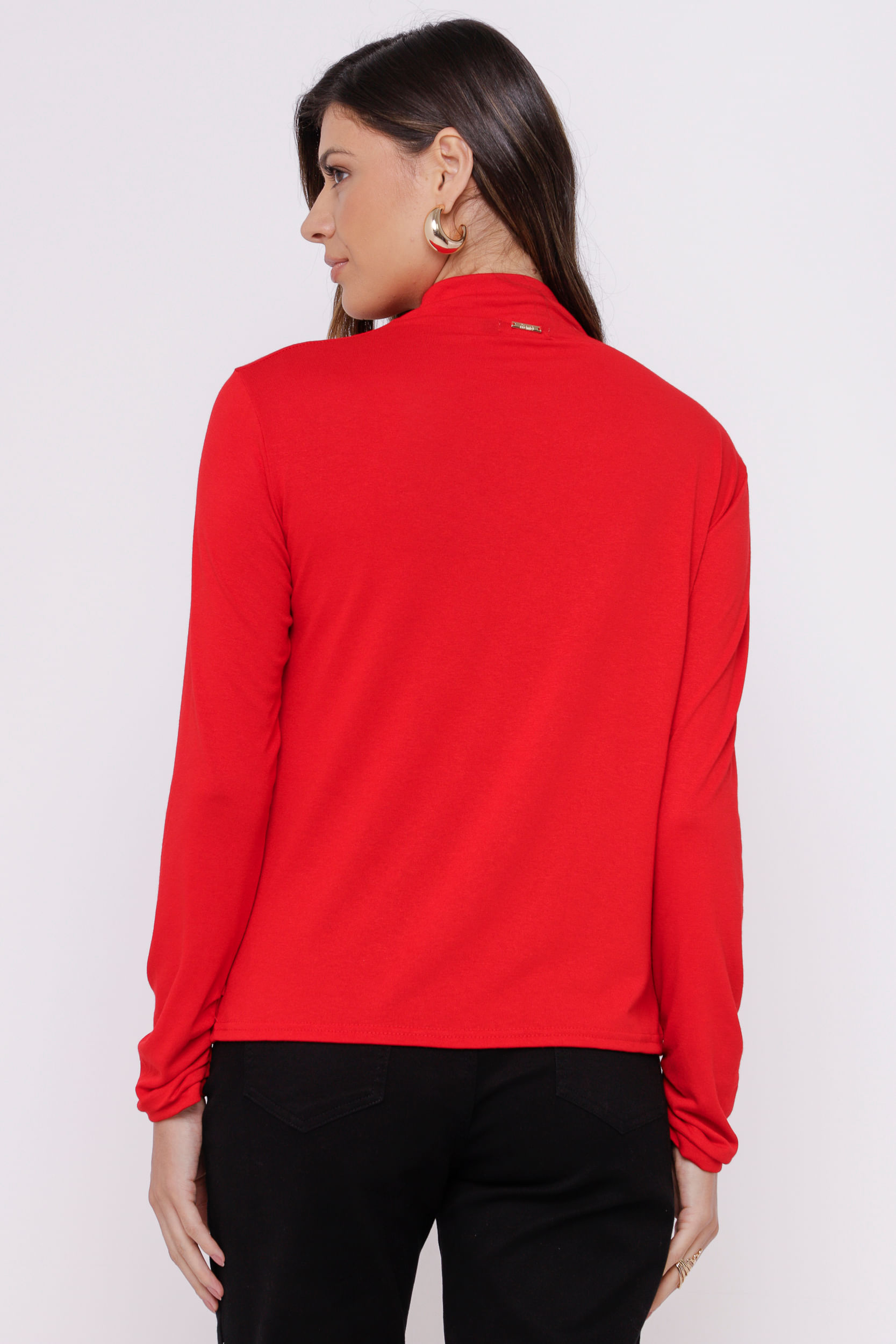 9034002 - Blusa Gola Alta Franzida VERMELHO 9034002 - Blusa Gola Alta Franzida VERMELHO