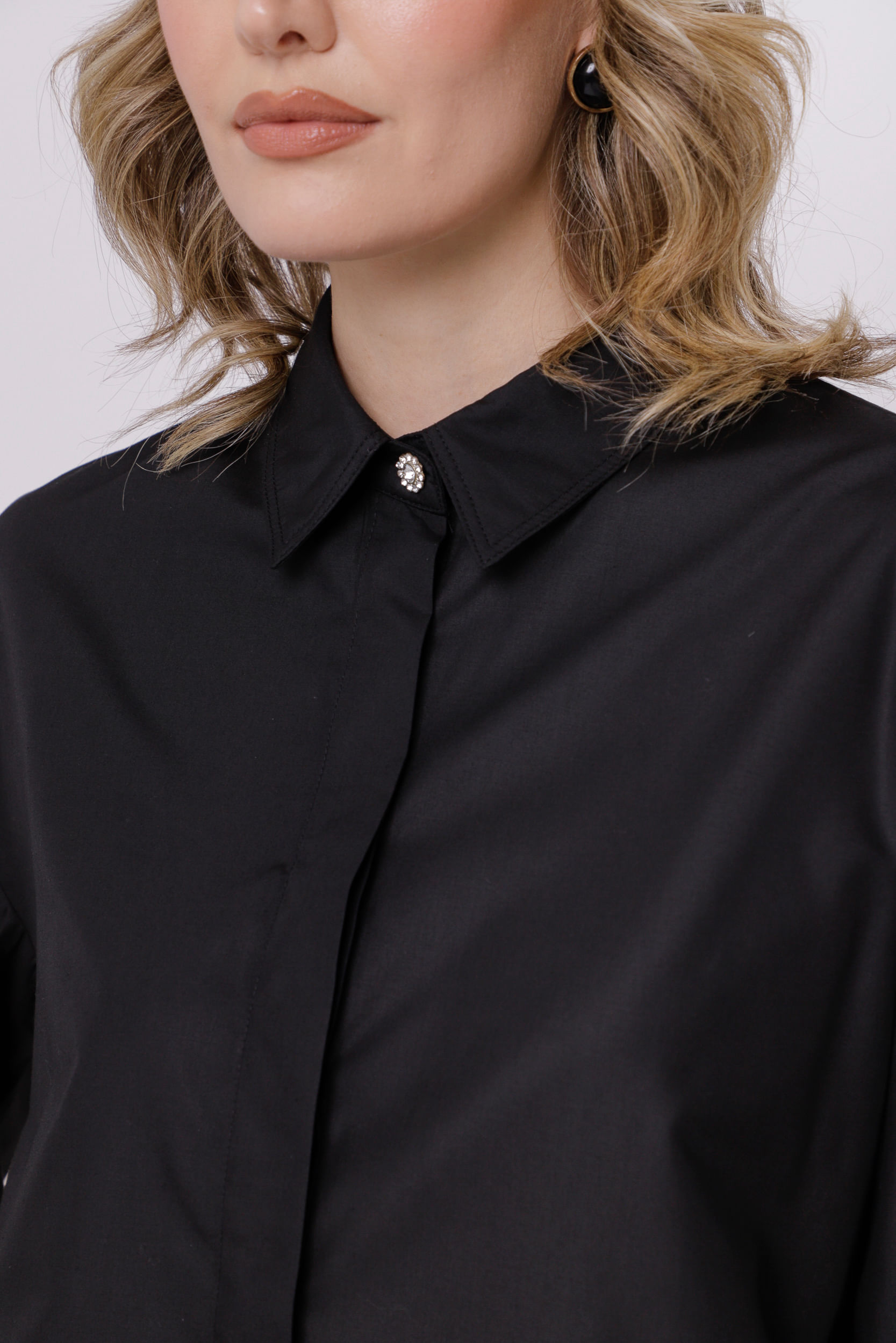 Camisa Basic Punho Pérola PRETO Camisa Basic Punho Pérola PRETO