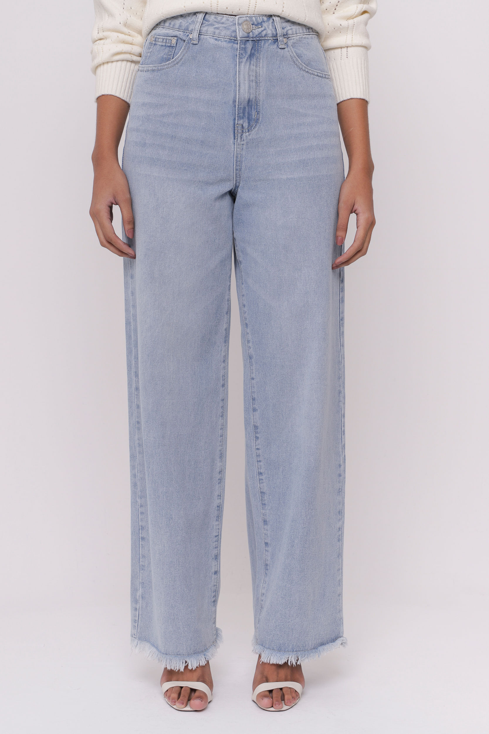 9035152 - Calça Reta Barra Desfiada JEANS 9035152 - Calça Reta Barra Desfiada JEANS
