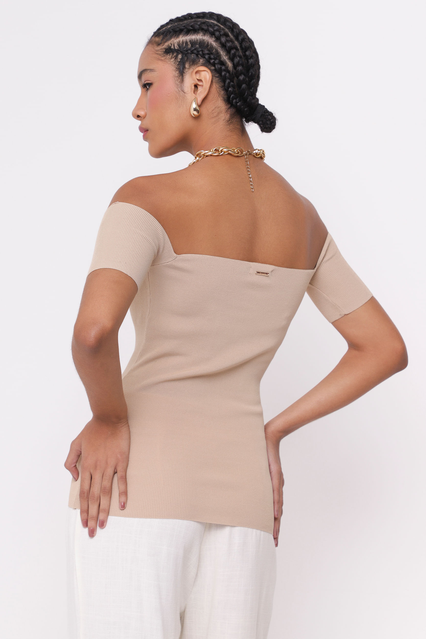 9035213 - Blusa Tricô Ombro a Ombro FENDI 9035213 - Blusa Tricô Ombro a Ombro FENDI