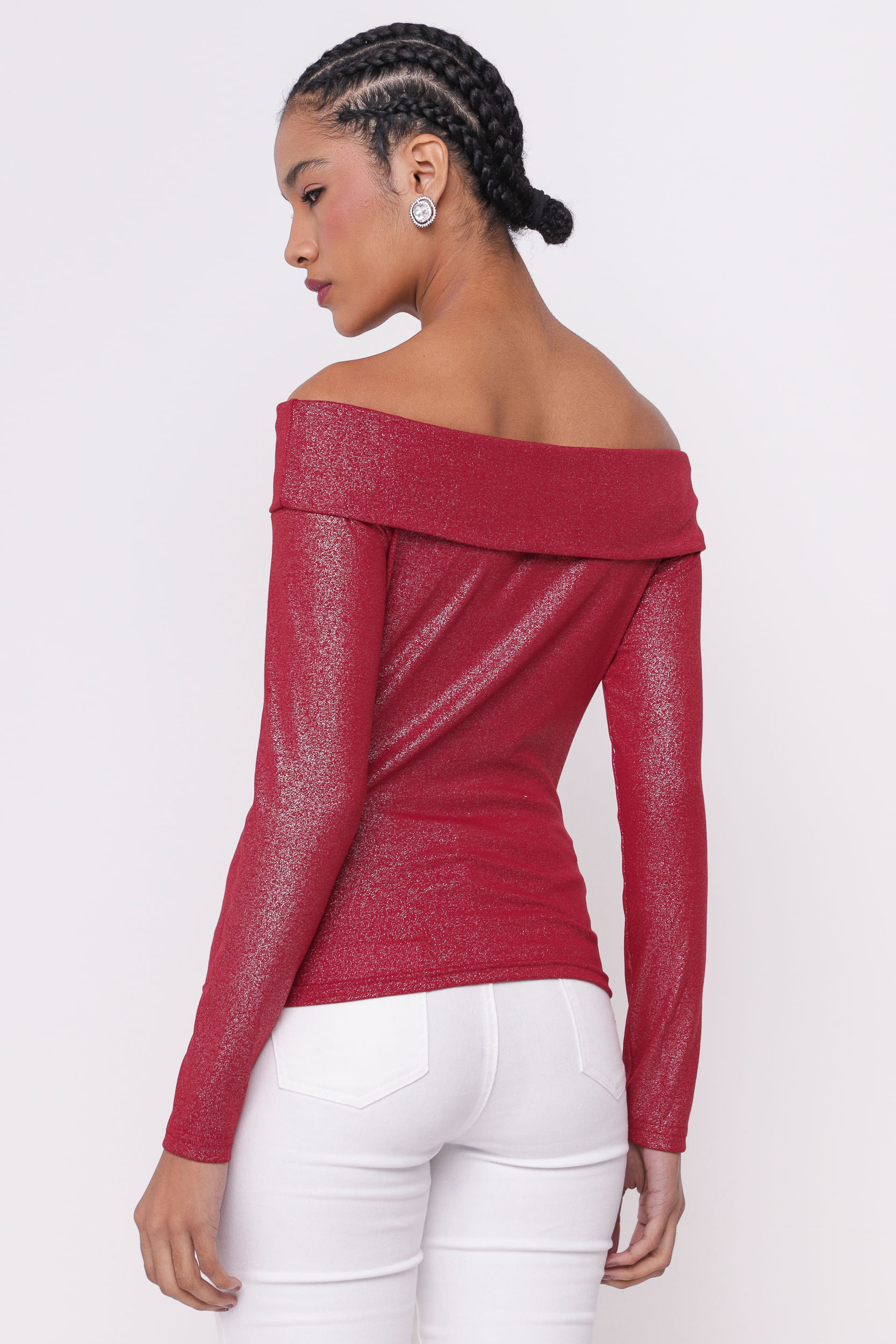 9035061 - Blusa Ombro a Ombro Foil VINHO 9035061 - Blusa Ombro a Ombro Foil VINHO