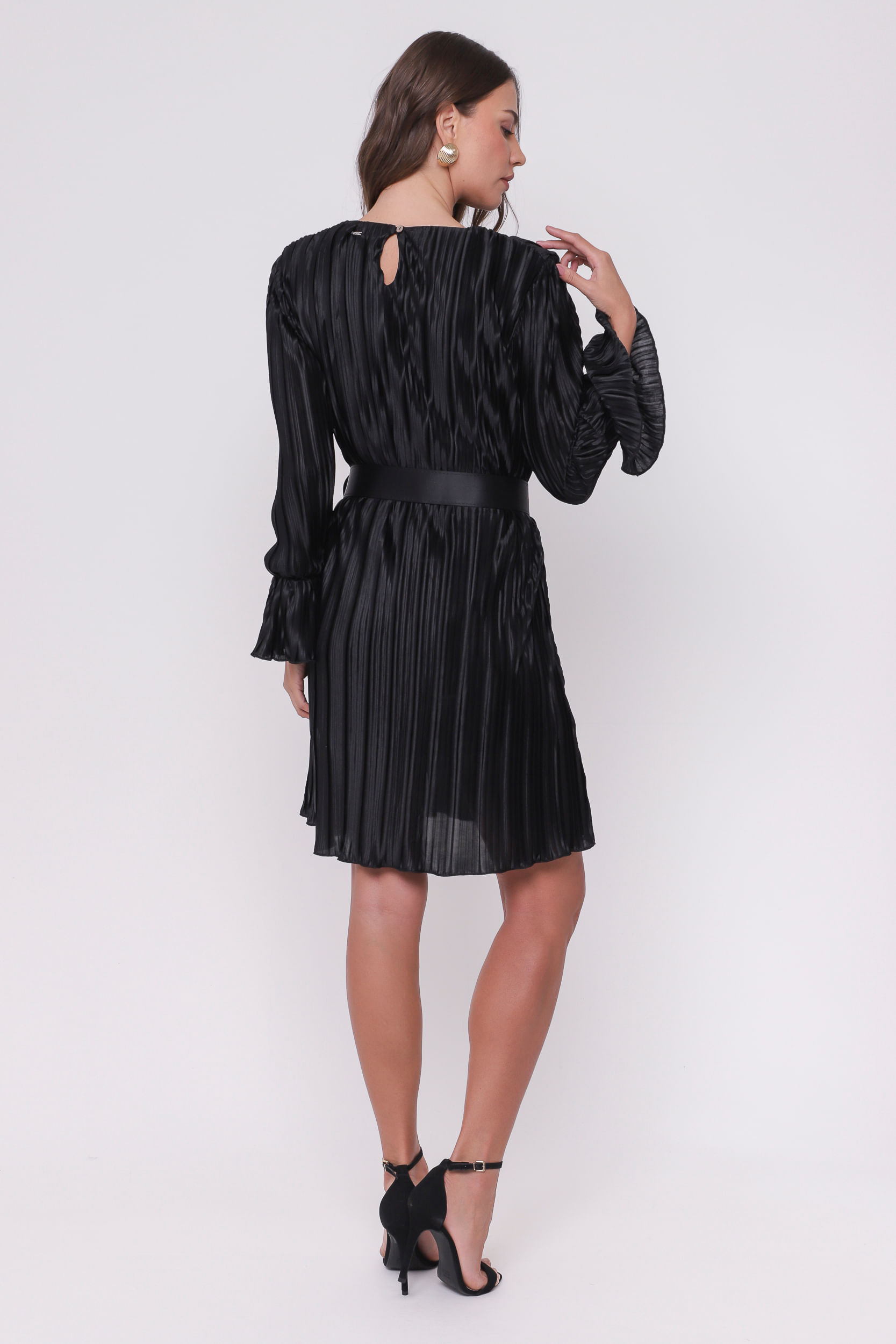 Vestido Plissado Metalizado PRETO Vestido Plissado Metalizado PRETO