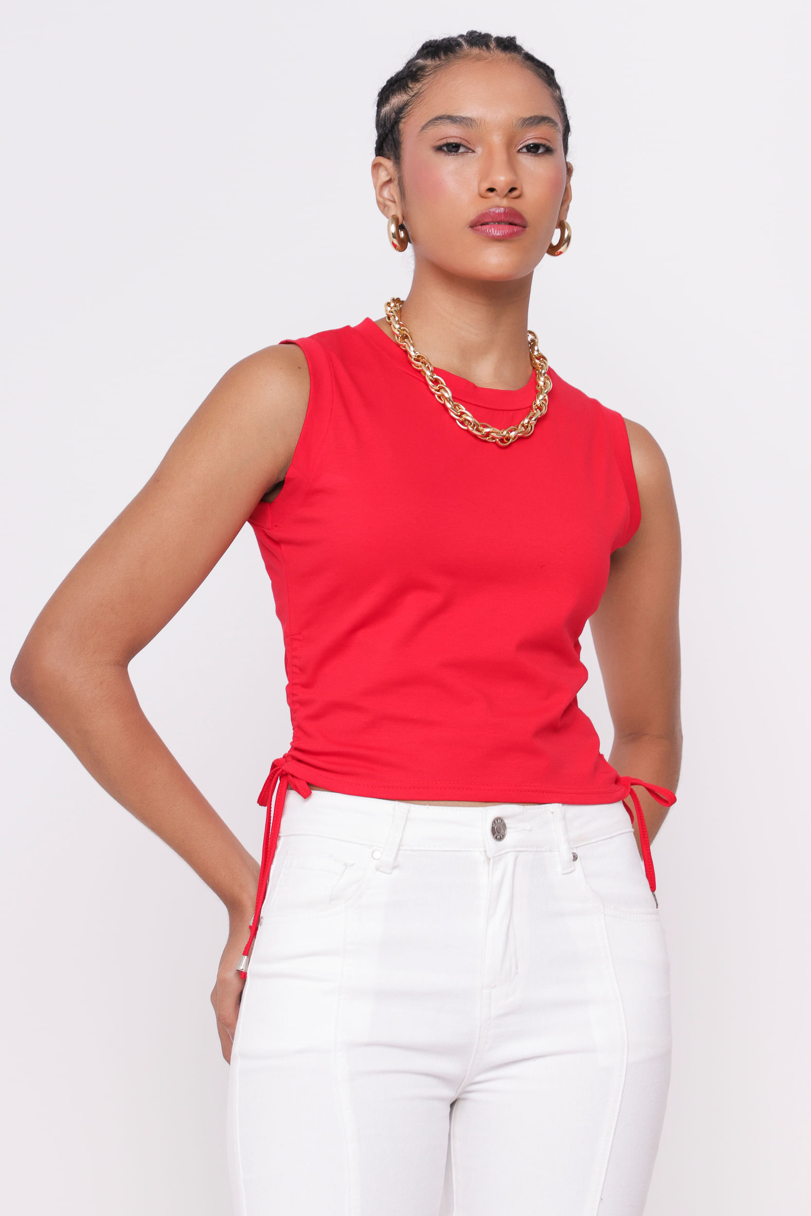 9035069 - Regata Com Amarração Nas Laterais VERMELHO