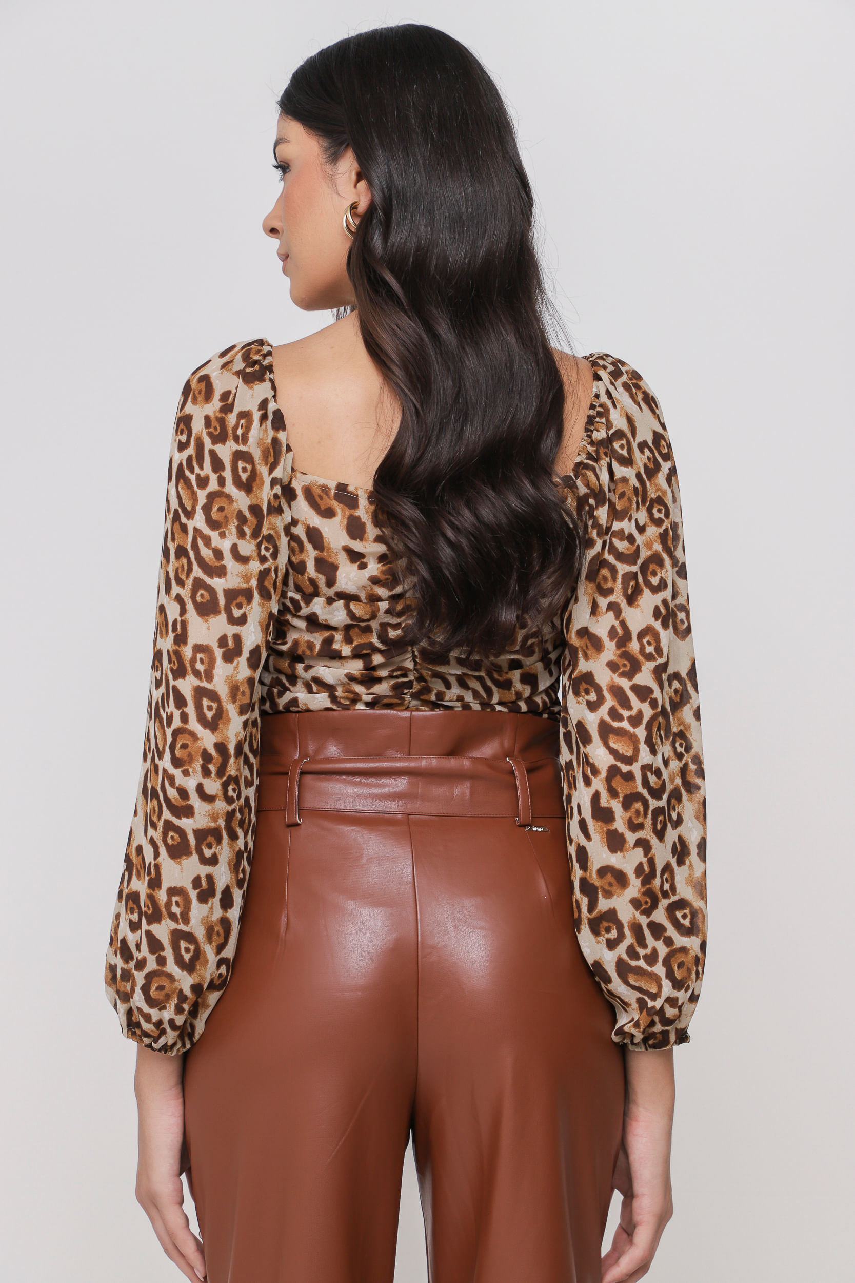 9035350 - Body Animal Print Franzido        ONÇA