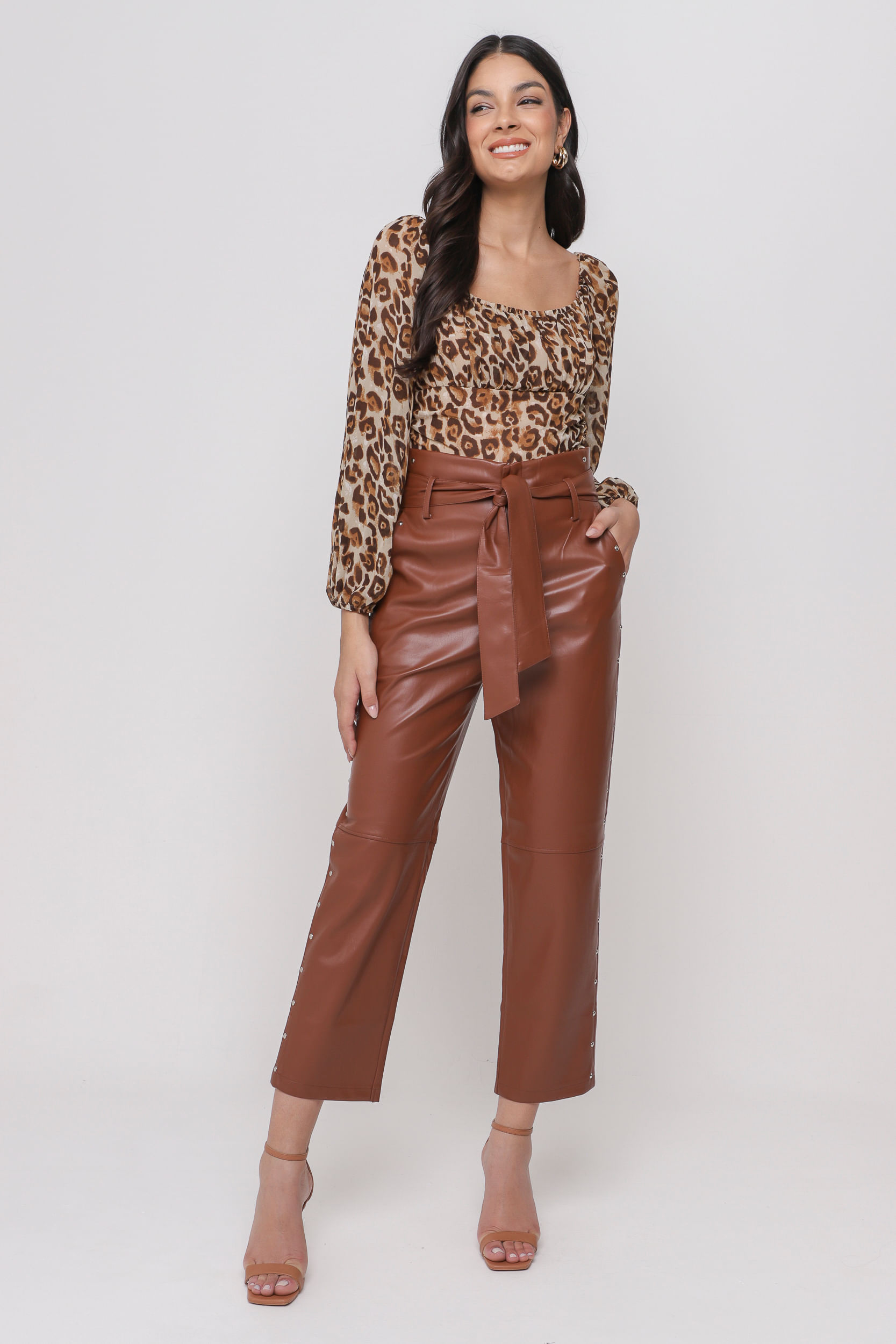 9035350 - Body Animal Print Franzido        ONÇA