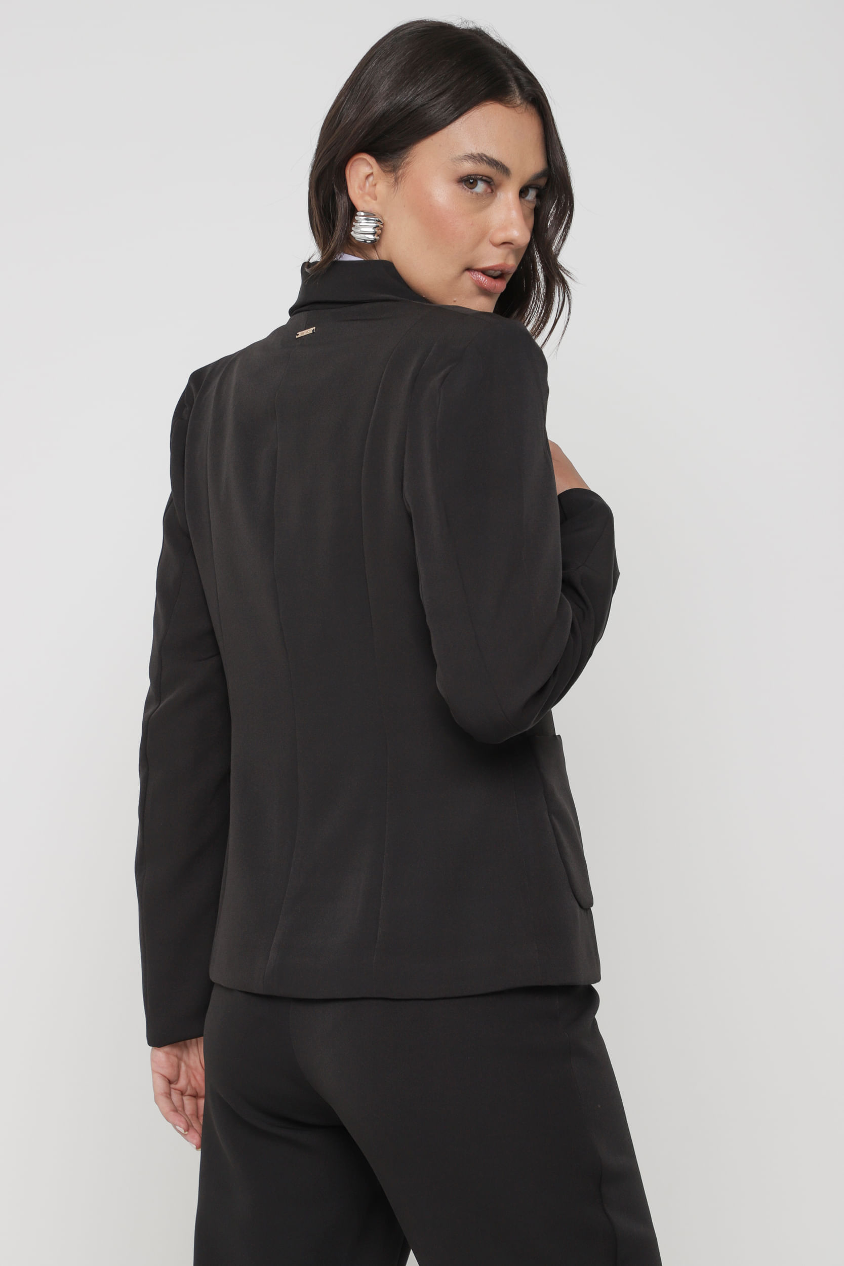 9035298 - Blazer Alfaiataria Recortes PRETO