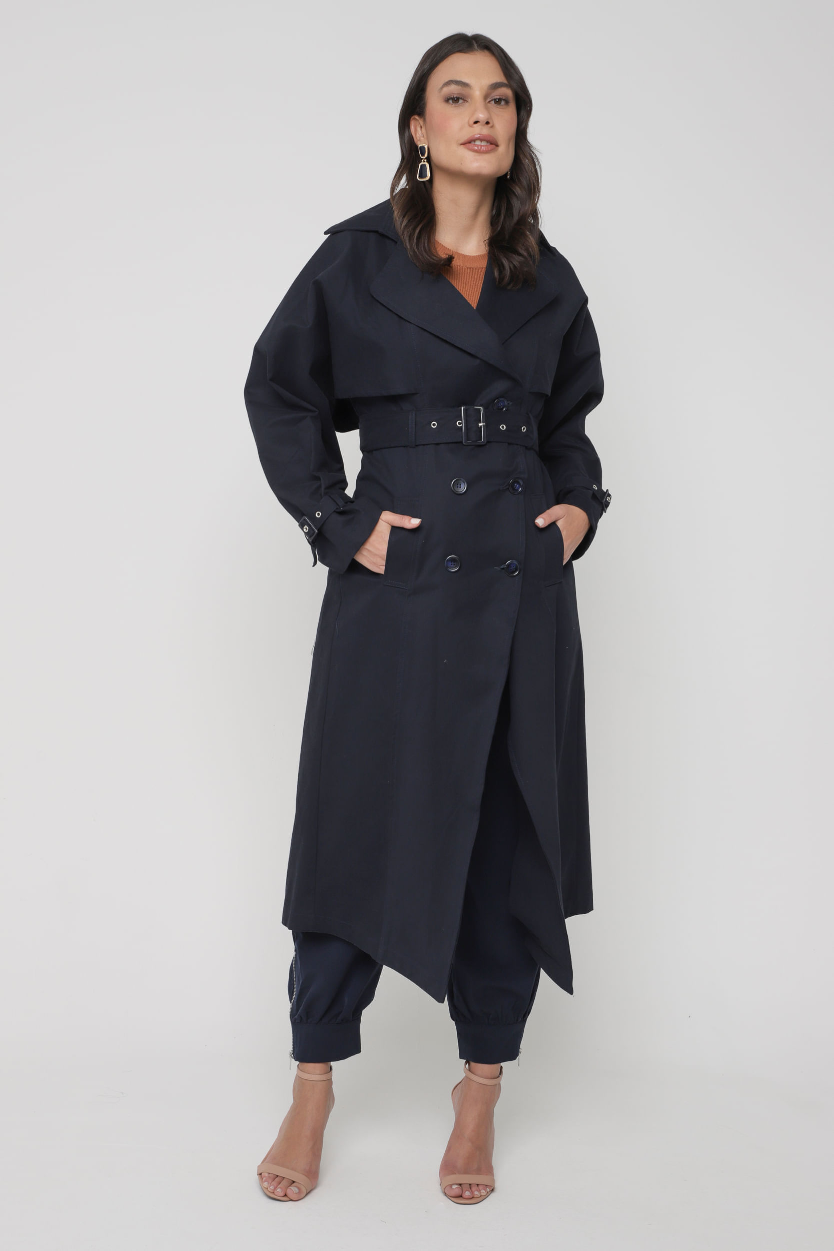 9035164 - Trench Coat Sarjado  MARINHO 
