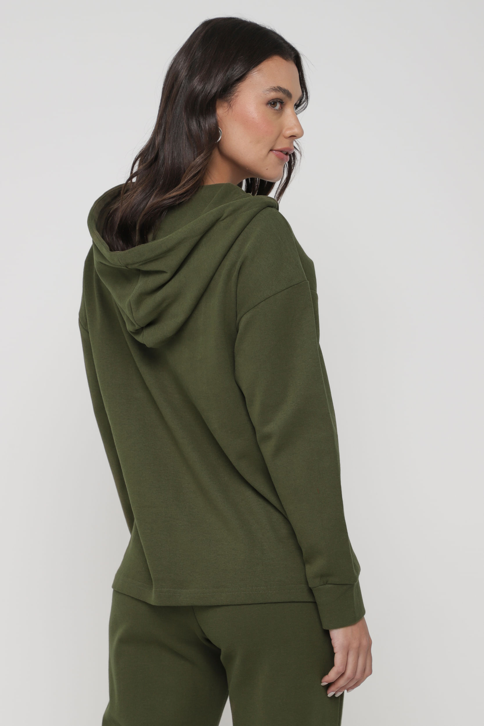 Blusa Moletom Botões VERDE Blusa Moletom Botões VERDE