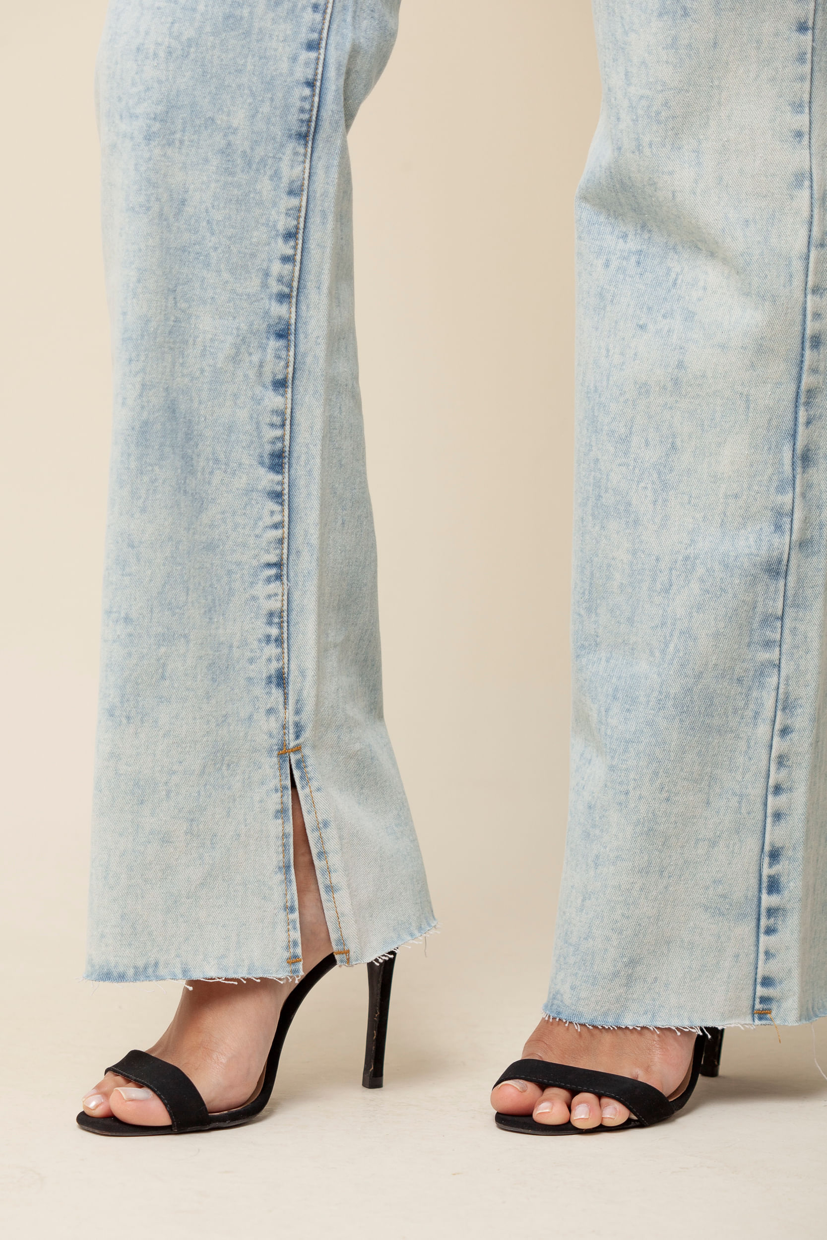 9035227 - Calça Delavê Cintura Alta AZUL CLARO 