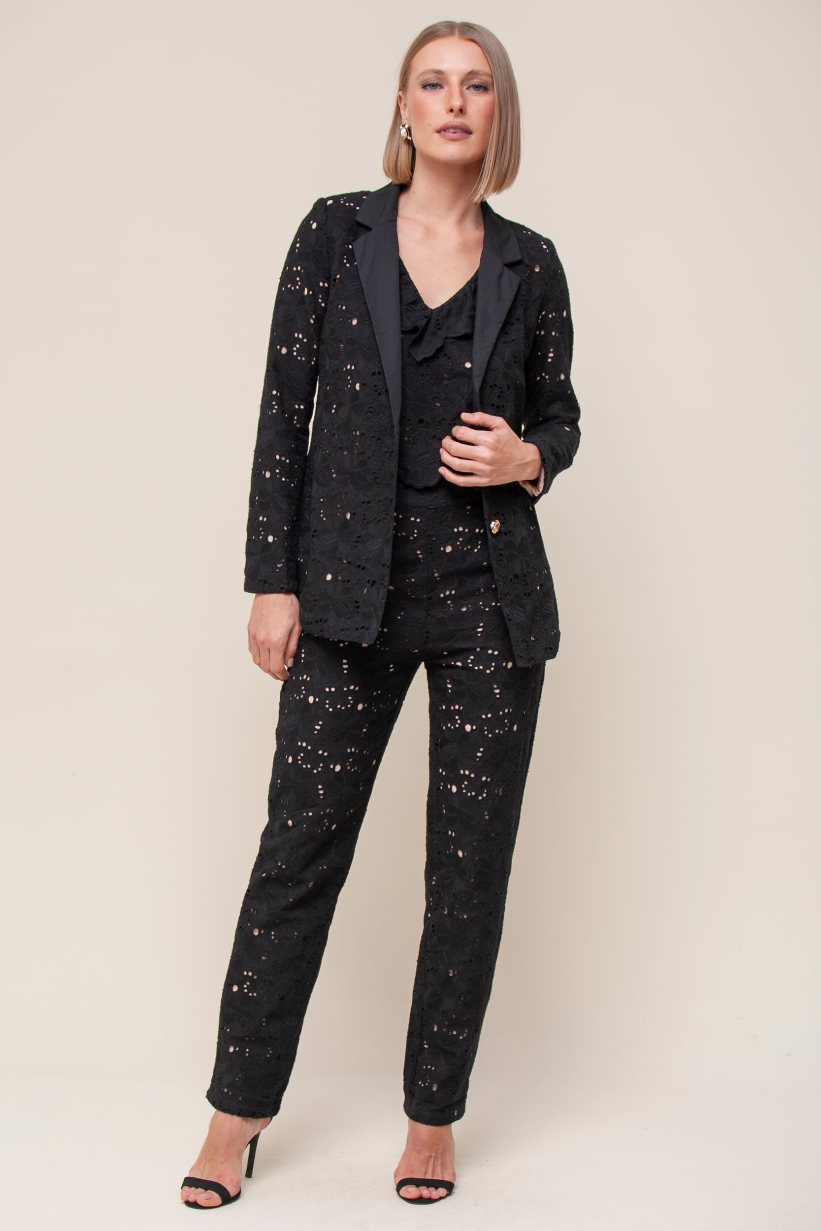 9034526 - Calça Afunilada Laise  PRETO