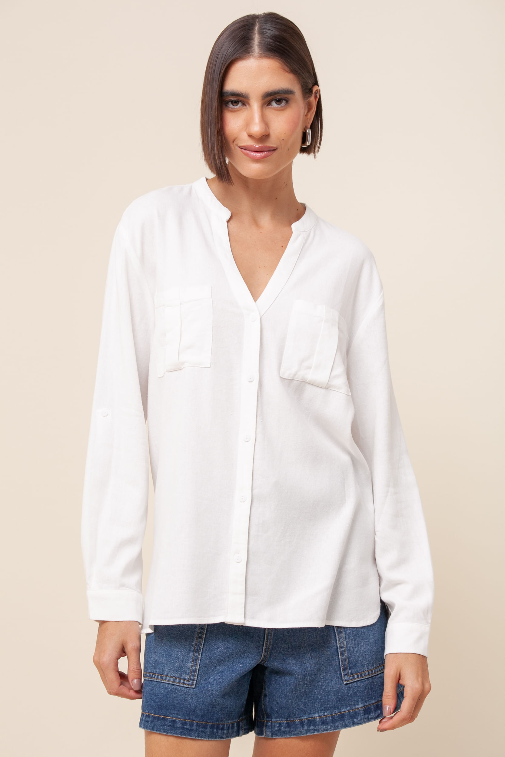 Camisa Gio Bolsos OFF-WHITE Camisa Gio Bolsos OFF-WHITE
