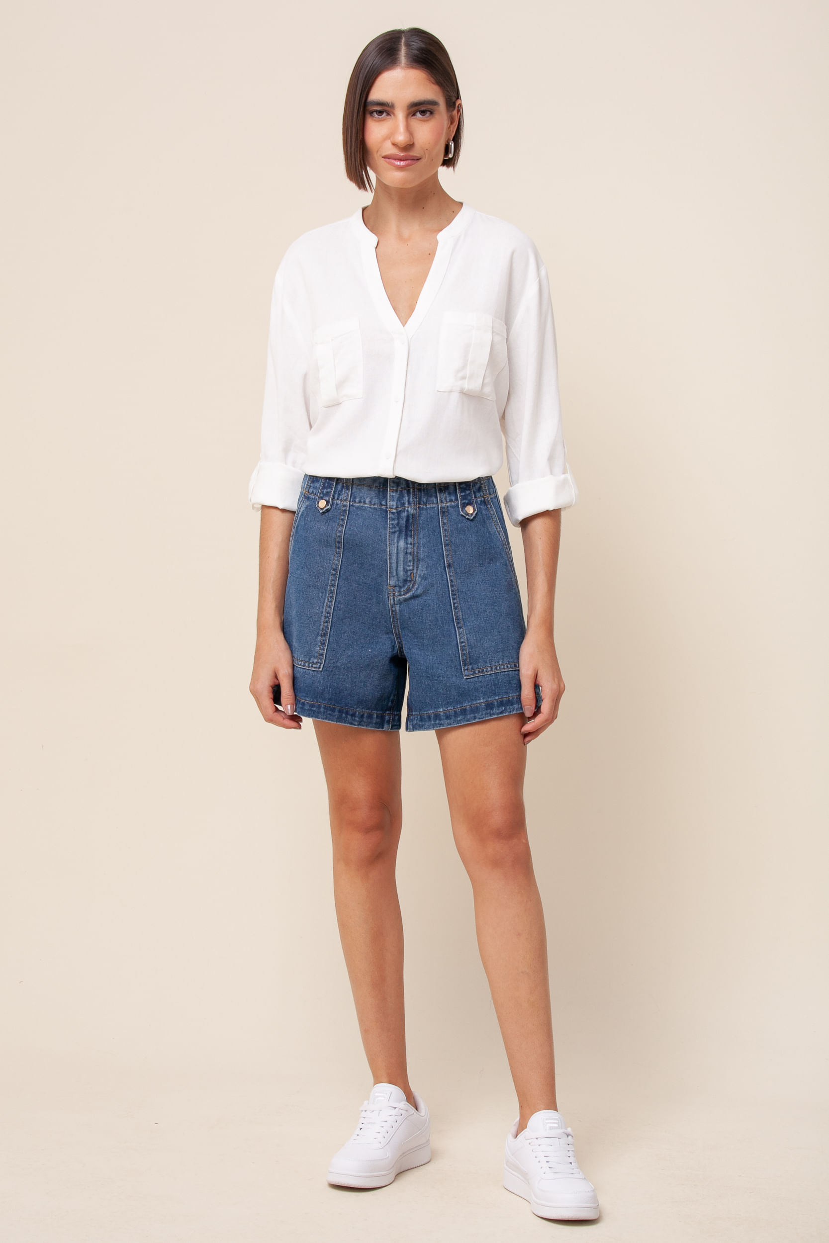 Camisa Gio Bolsos OFF-WHITE Camisa Gio Bolsos OFF-WHITE
