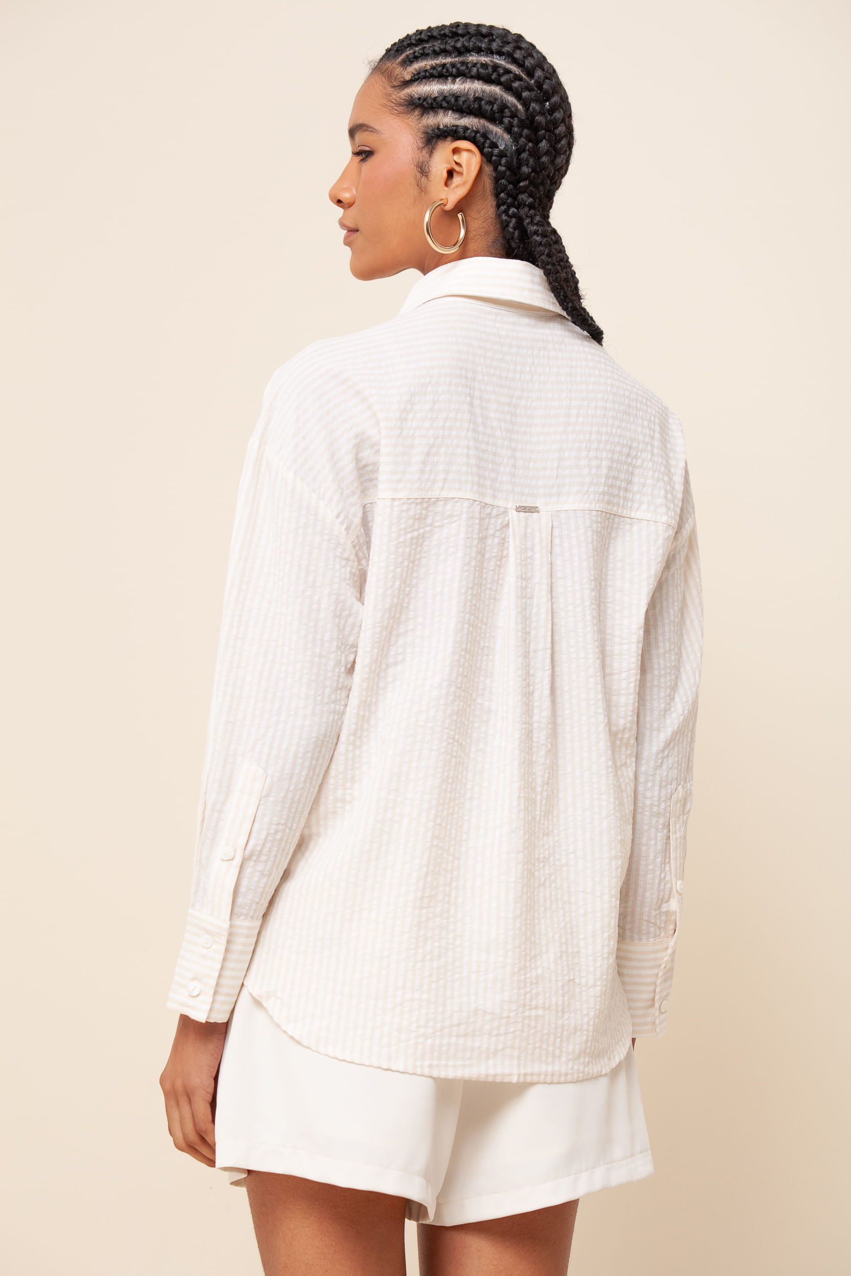 Camisa Listras Bicolor OFF-WHITE Camisa Listras Bicolor OFF-WHITE
