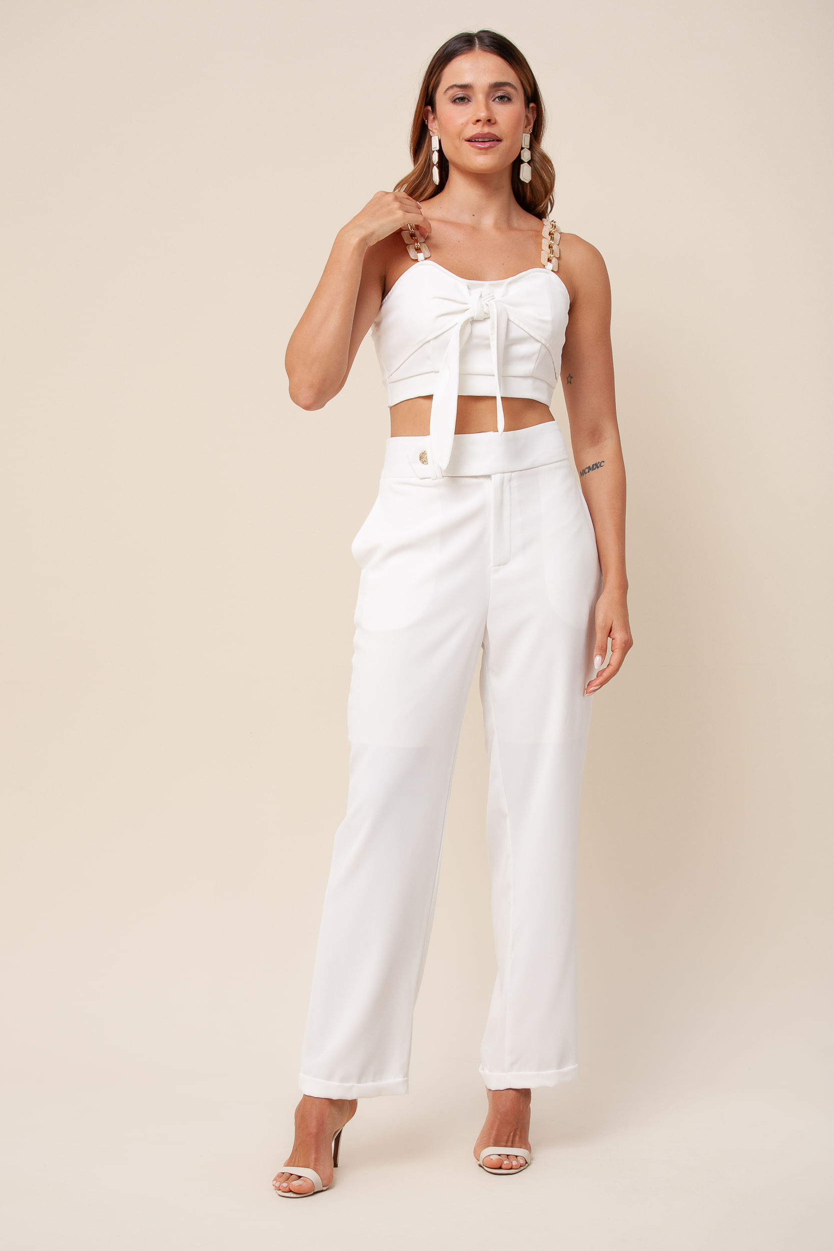 9035633 - Top Alças Metal Ajustável OFF-WHITE