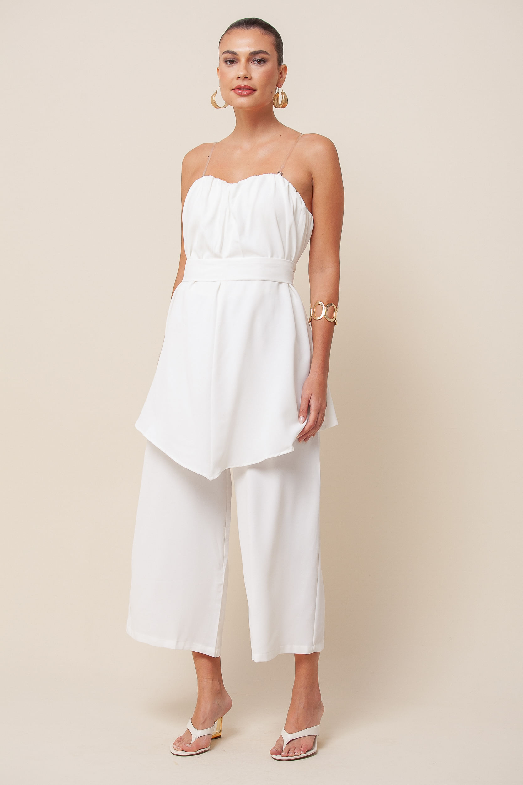 9034827 - Macacão Tomara Que Caia  OFF-WHITE