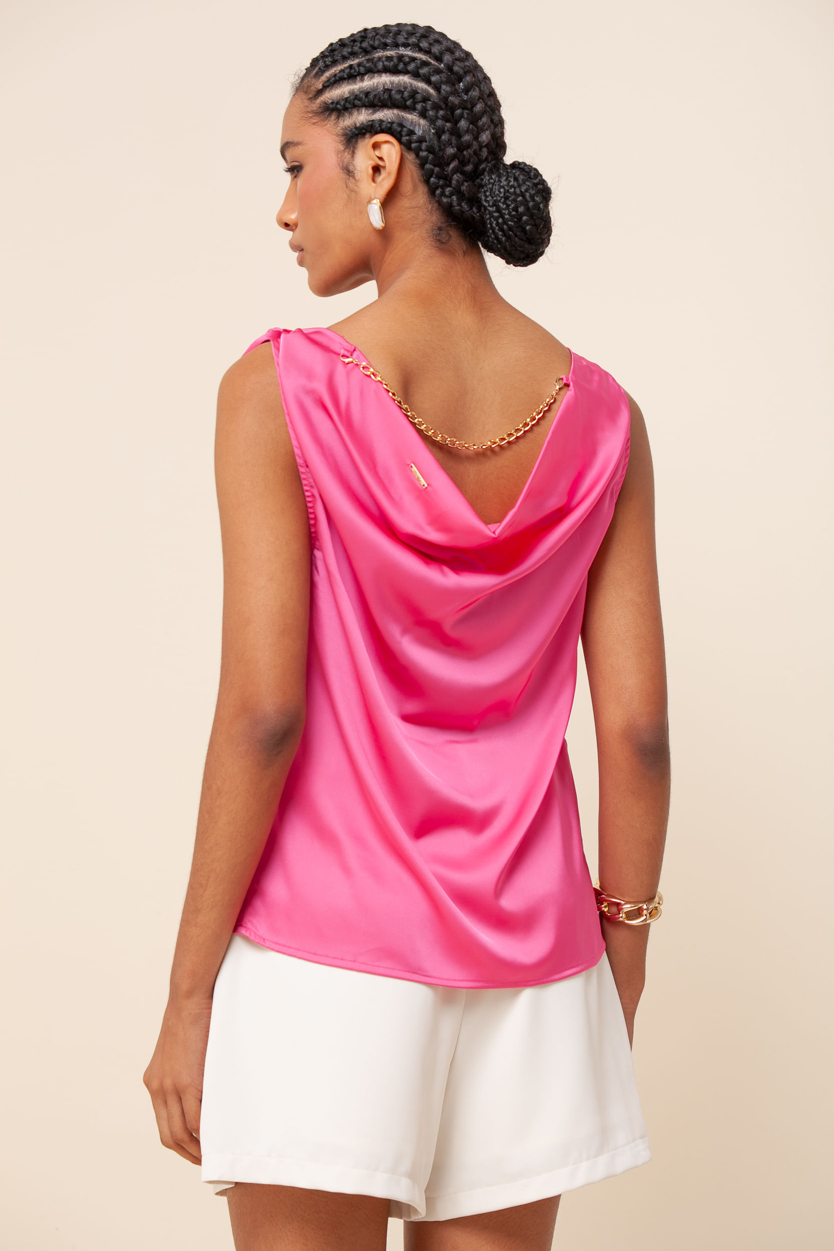 Regata Decote Degagê Corrente Costas ROSA Regata Decote Degagê Corrente Costas ROSA