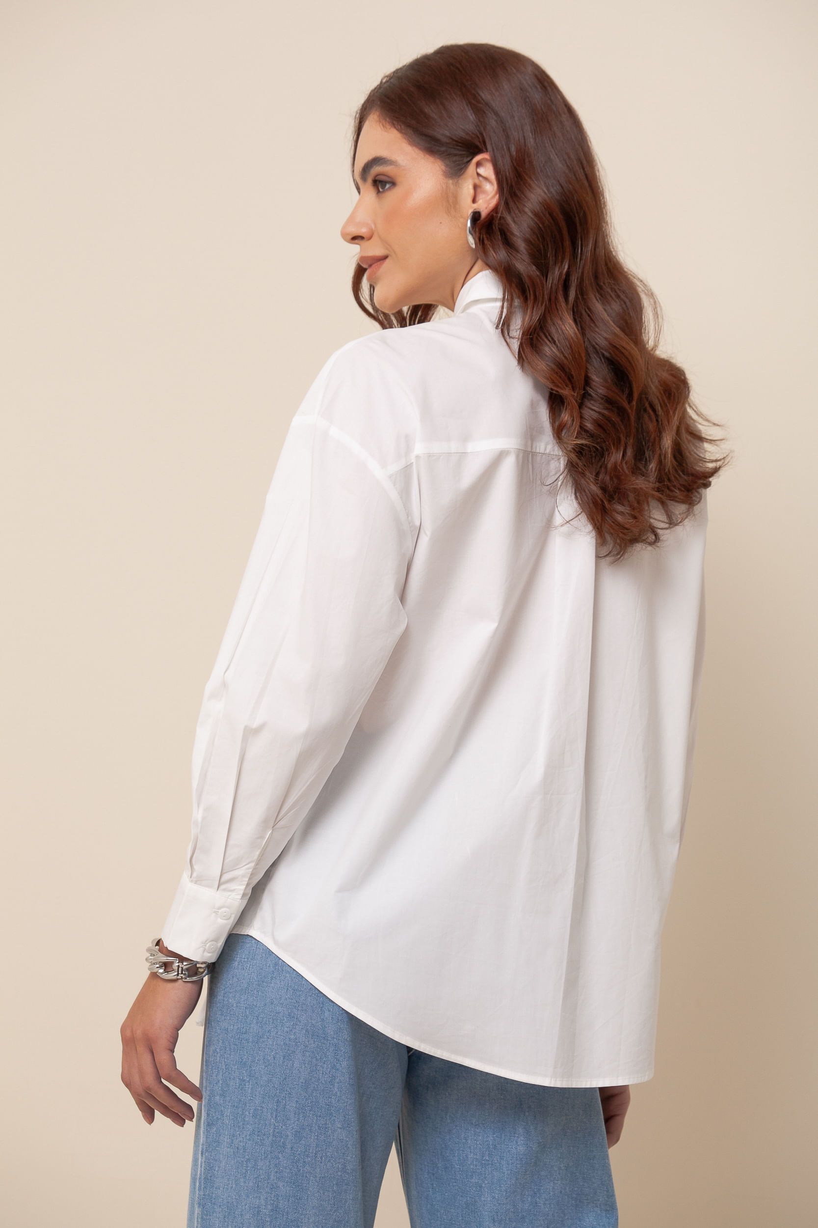 Camisa Social Amarração Lateral OFF-WHITE Camisa Social Amarração Lateral OFF-WHITE