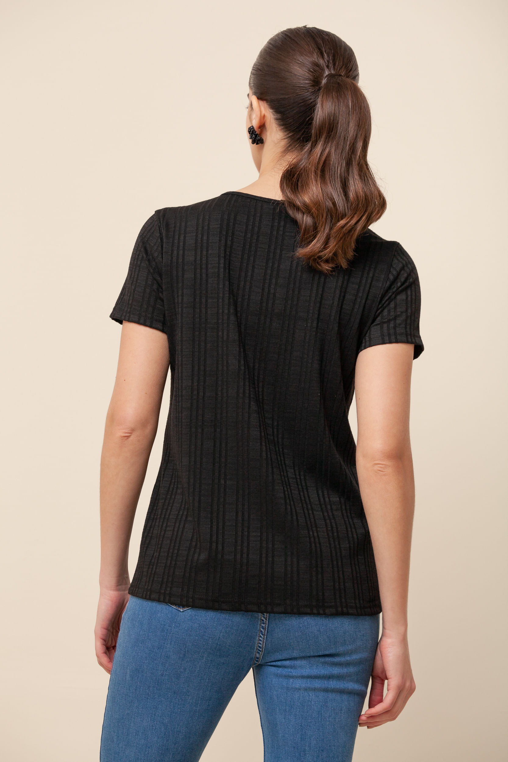 9035329 - Blusa Botões Manga Curta PRETO 9035329 - Blusa Botões Manga Curta PRETO