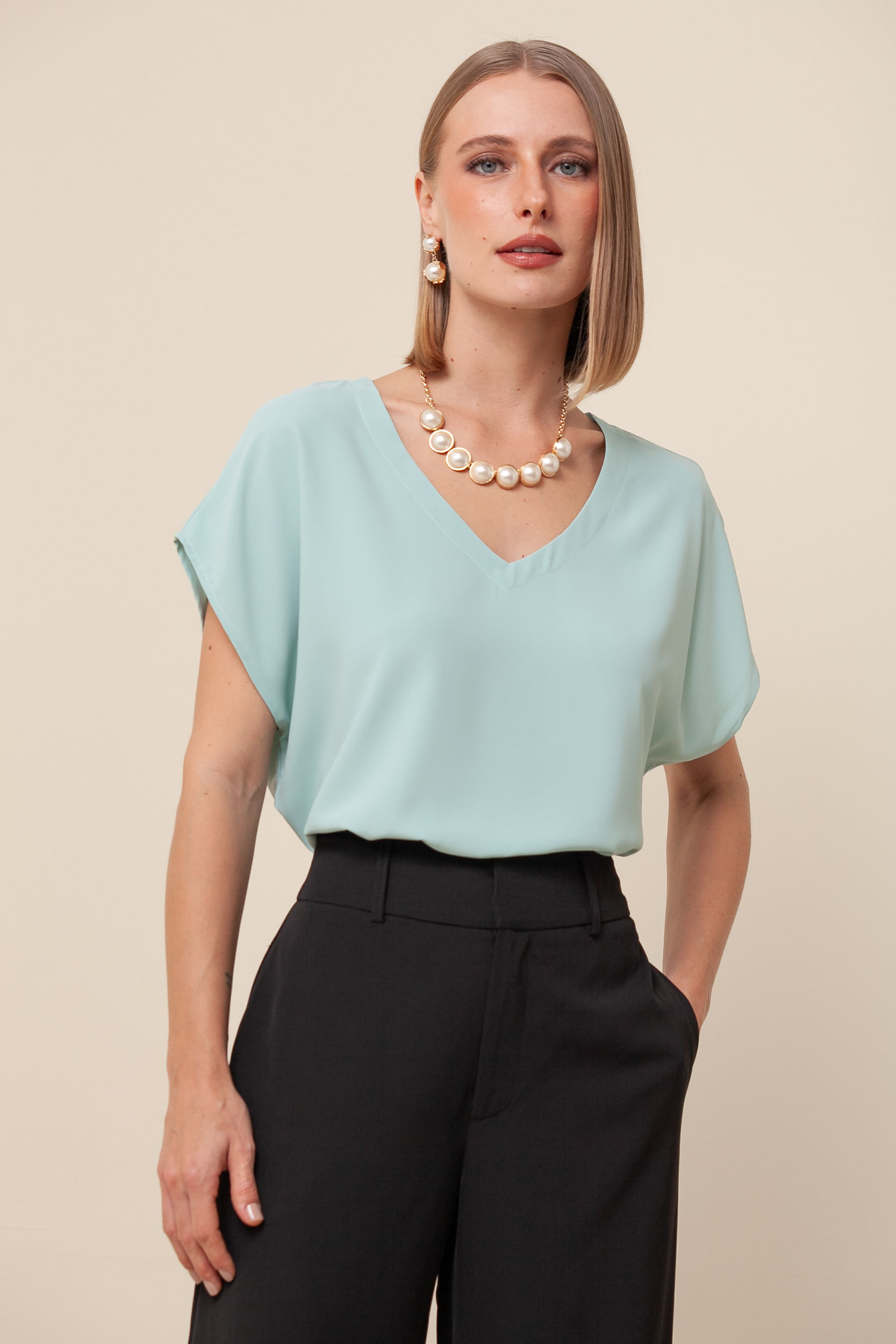 Blusa Ampla Gola V VERDE 
