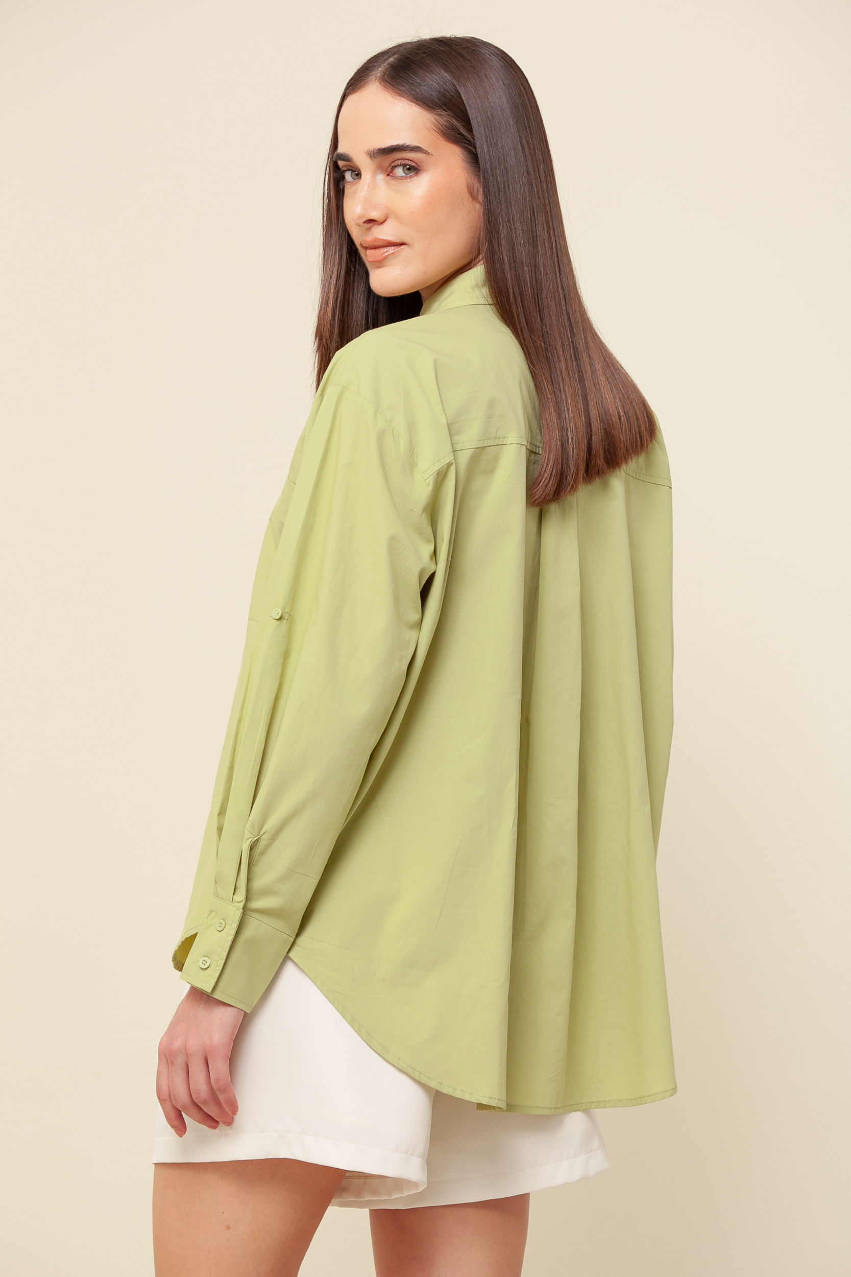 9036082 - Camisa Social Básica manga Longa  VERDE 