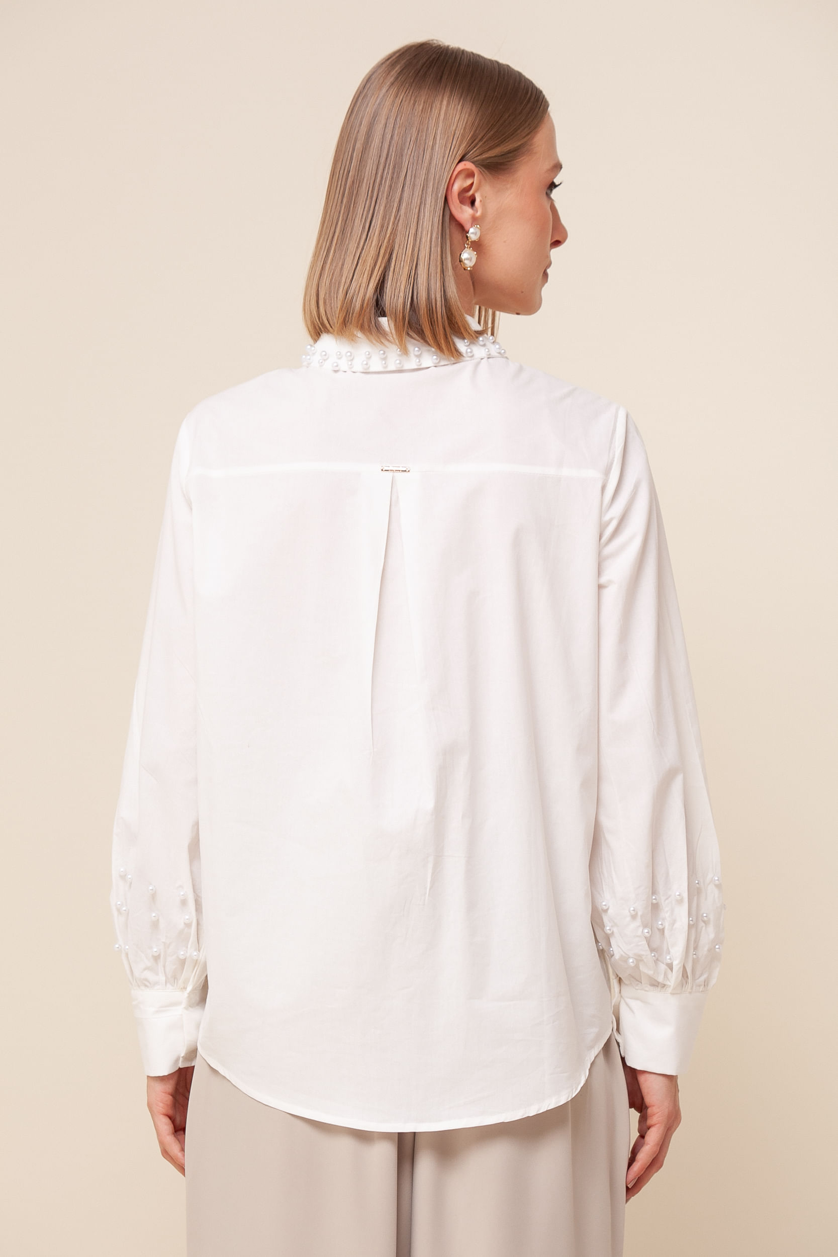 Camisa Social Pérolas  BRANCO
