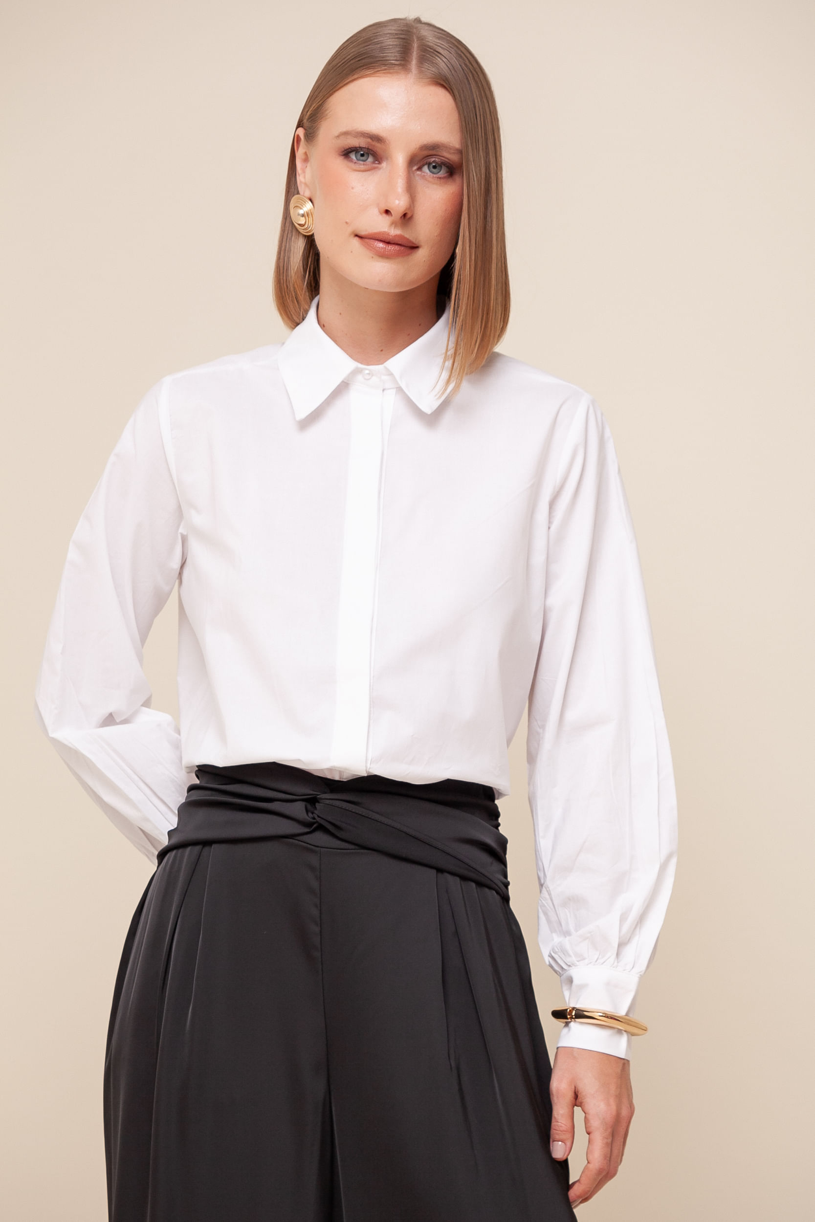 9036246 - Camisa Tricoline Clássica  BRANCO