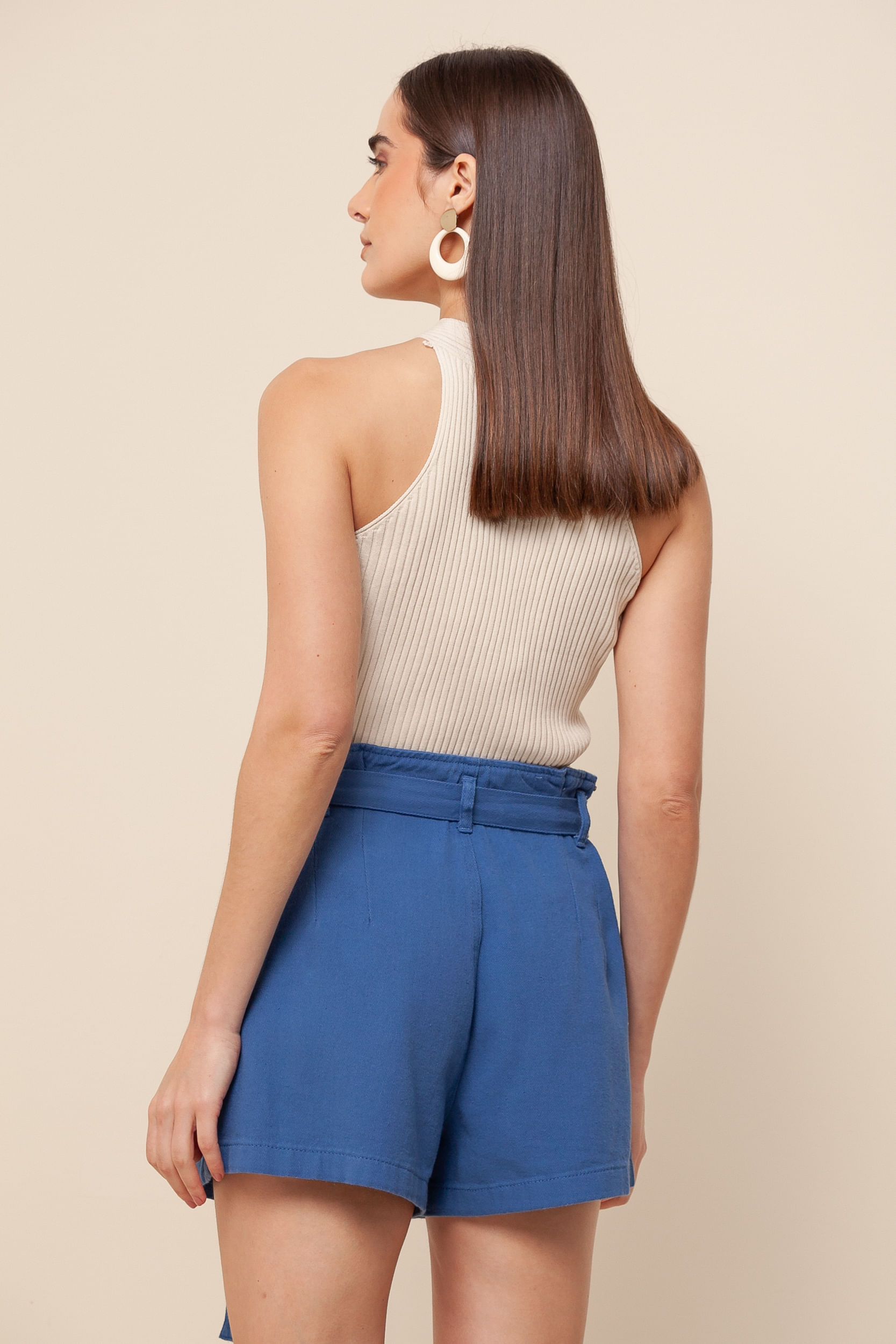 9036138 - Regata Tricô Gola Com Detalhe NATURAL 9036138 - Regata Tricô Gola Com Detalhe NATURAL