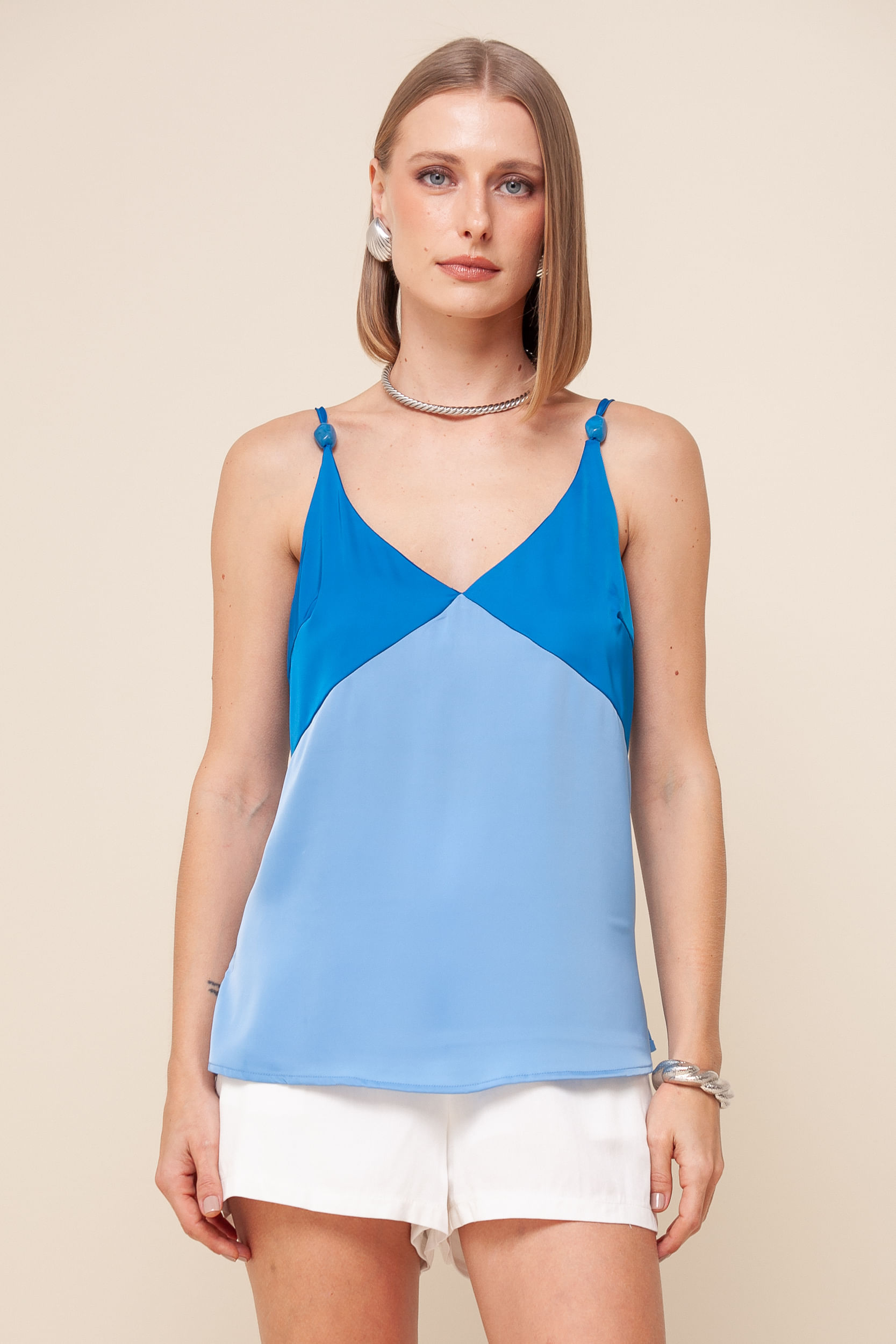 9036161 - Regata Bicolor Acetinada   AZUL