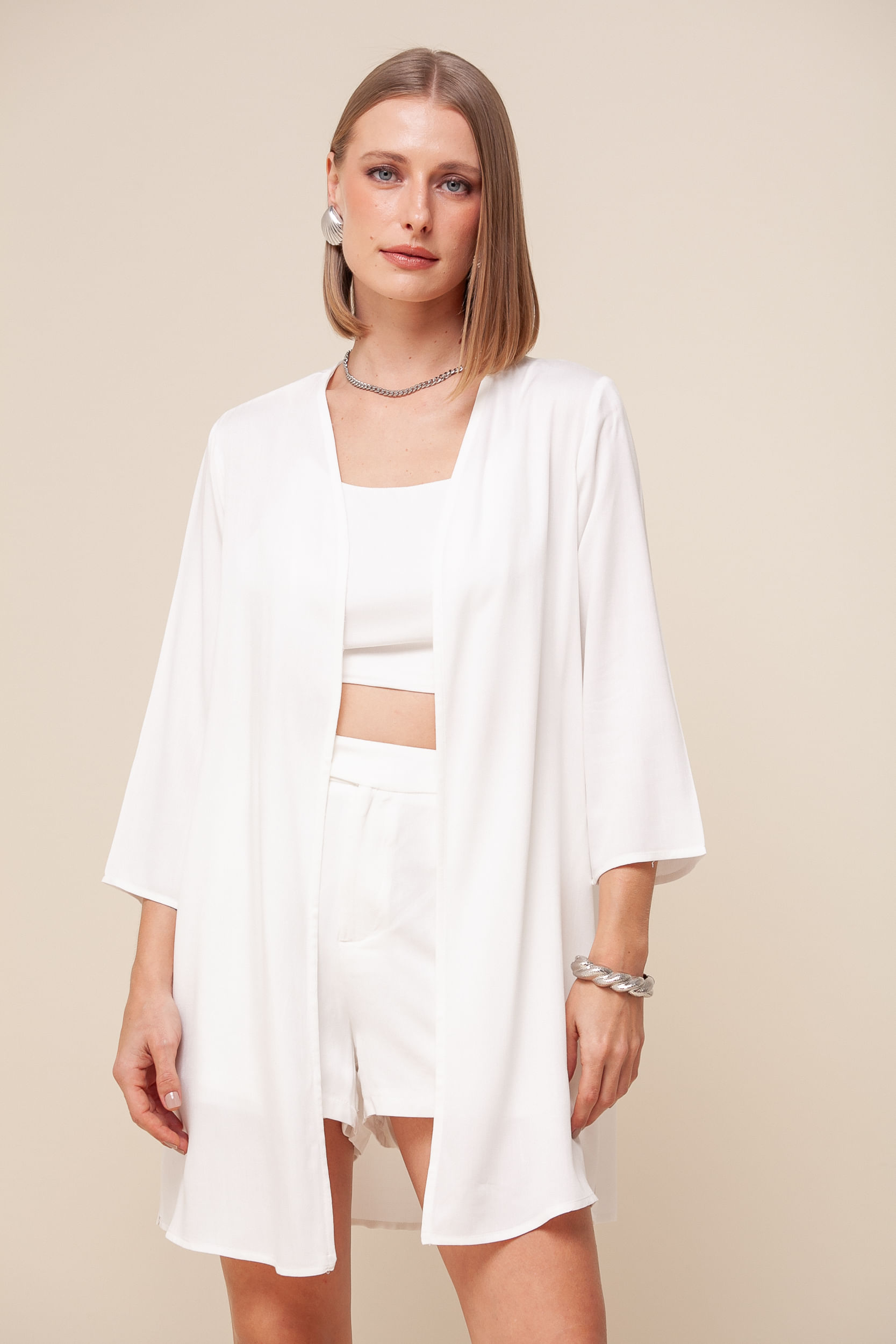 9036170 - Kimono Viscolinho   OFF-WHITE