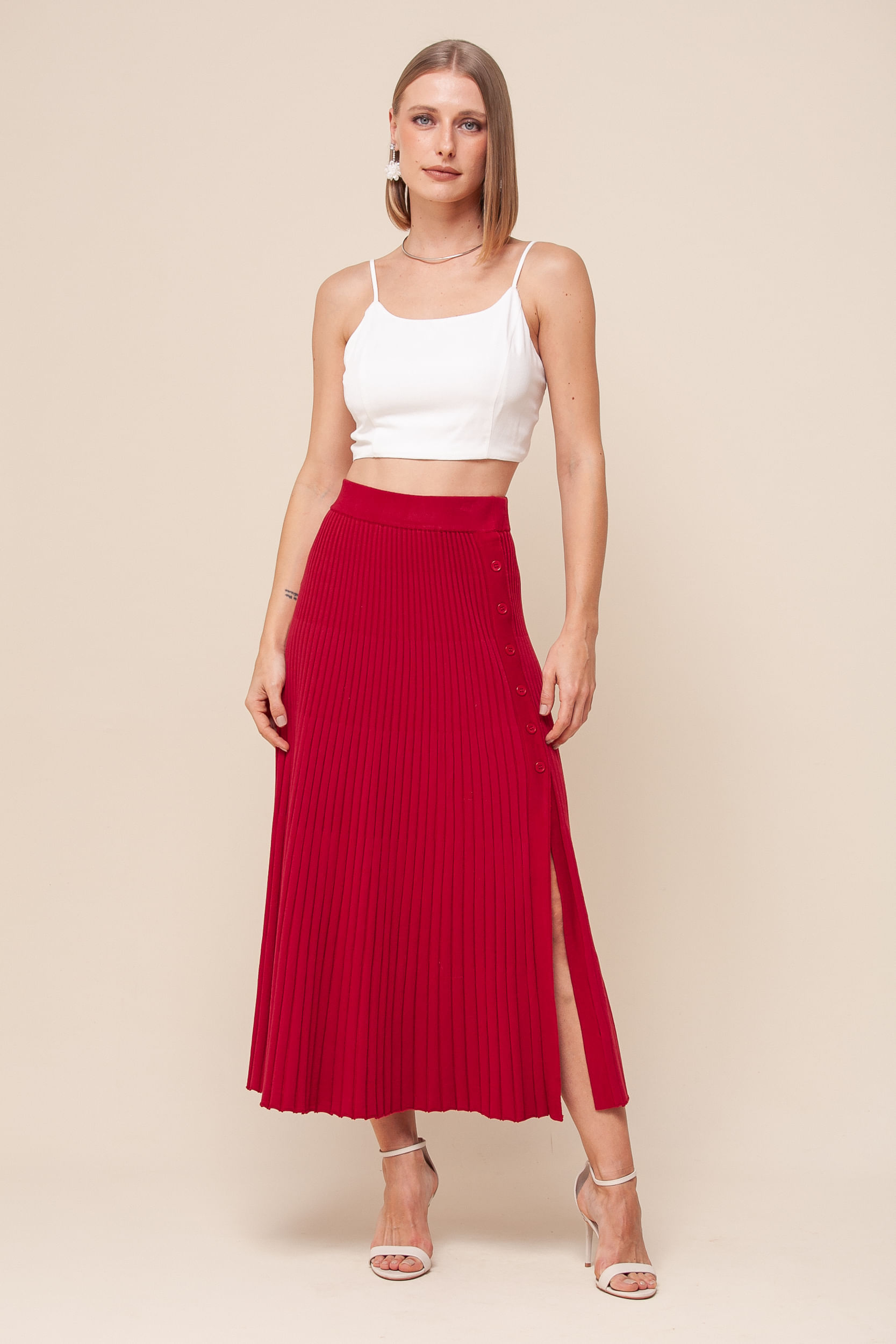 9036172 - Top Básico De Viscolinho   OFF-WHITE