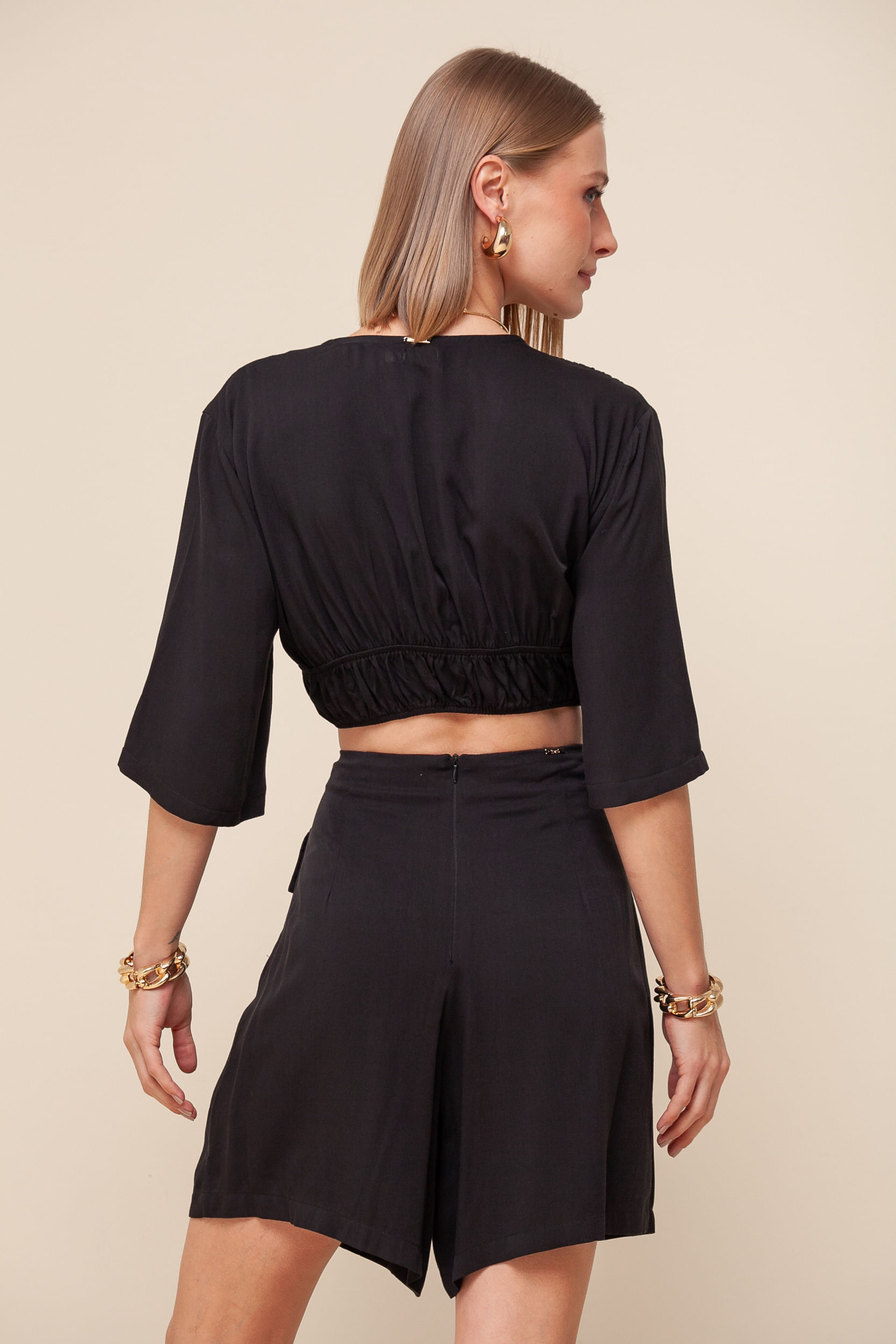 9036174 - Blusa Viscolinho Manga Morcego PRETO 9036174 - Blusa Viscolinho Manga Morcego PRETO