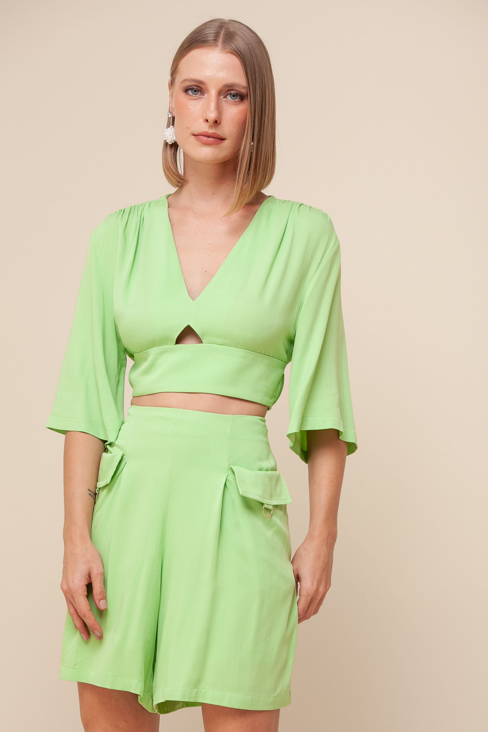 9036174 - Blusa Viscolinho Manga Morcego VERDE 9036174 - Blusa Viscolinho Manga Morcego VERDE