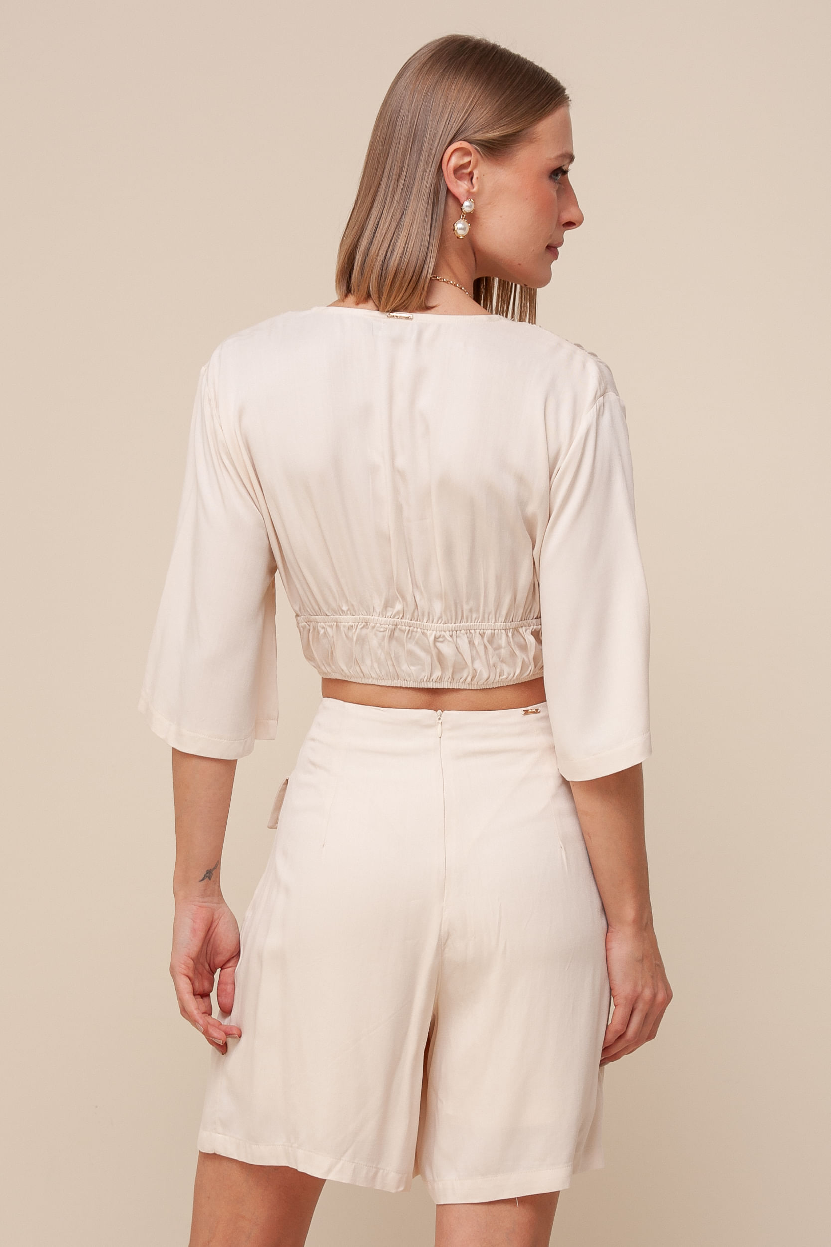 9036174 - Blusa Viscolinho Manga Morcego AREIA 9036174 - Blusa Viscolinho Manga Morcego AREIA
