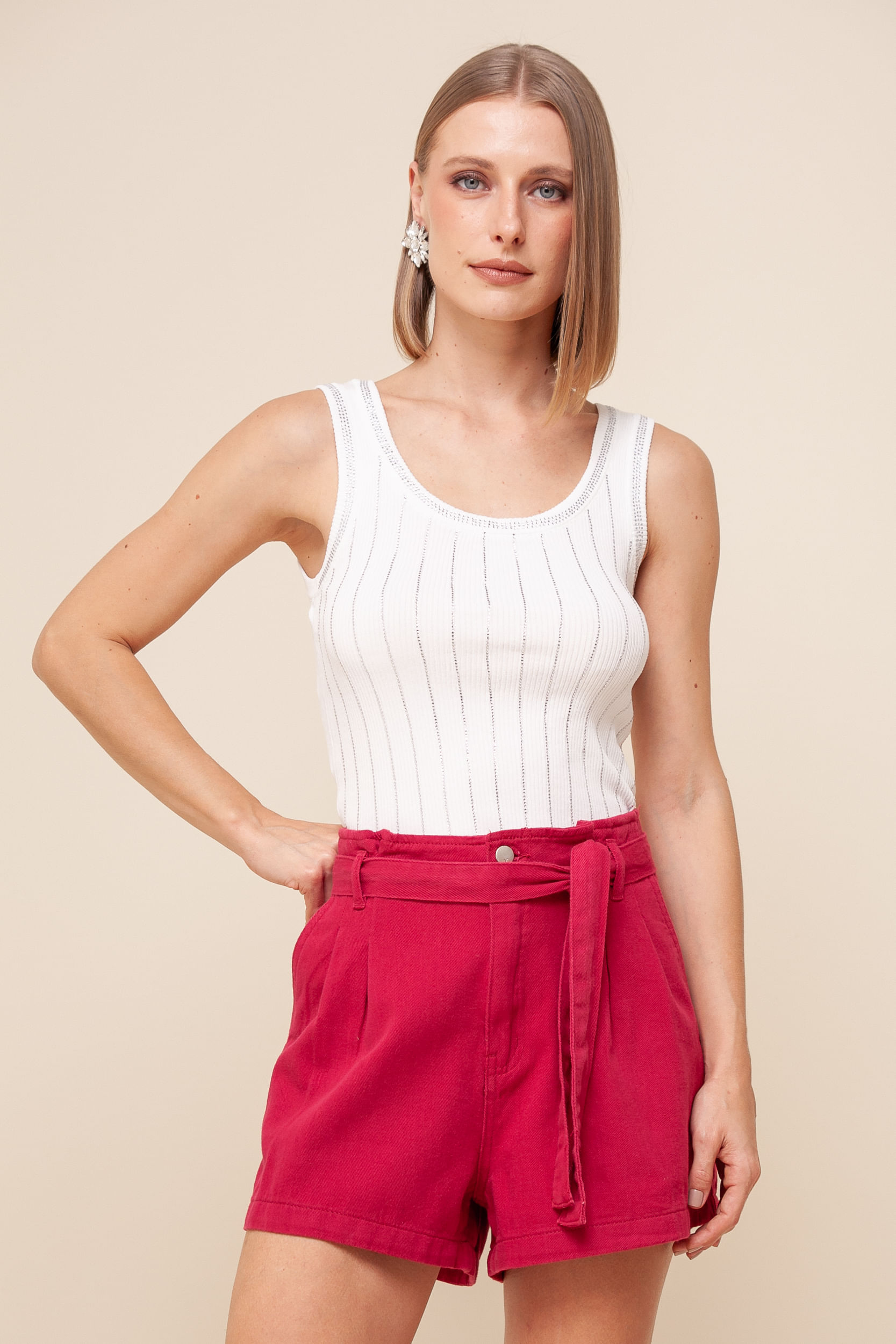 9036150 - Regata Básica Com Strass   OFF-WHITE
