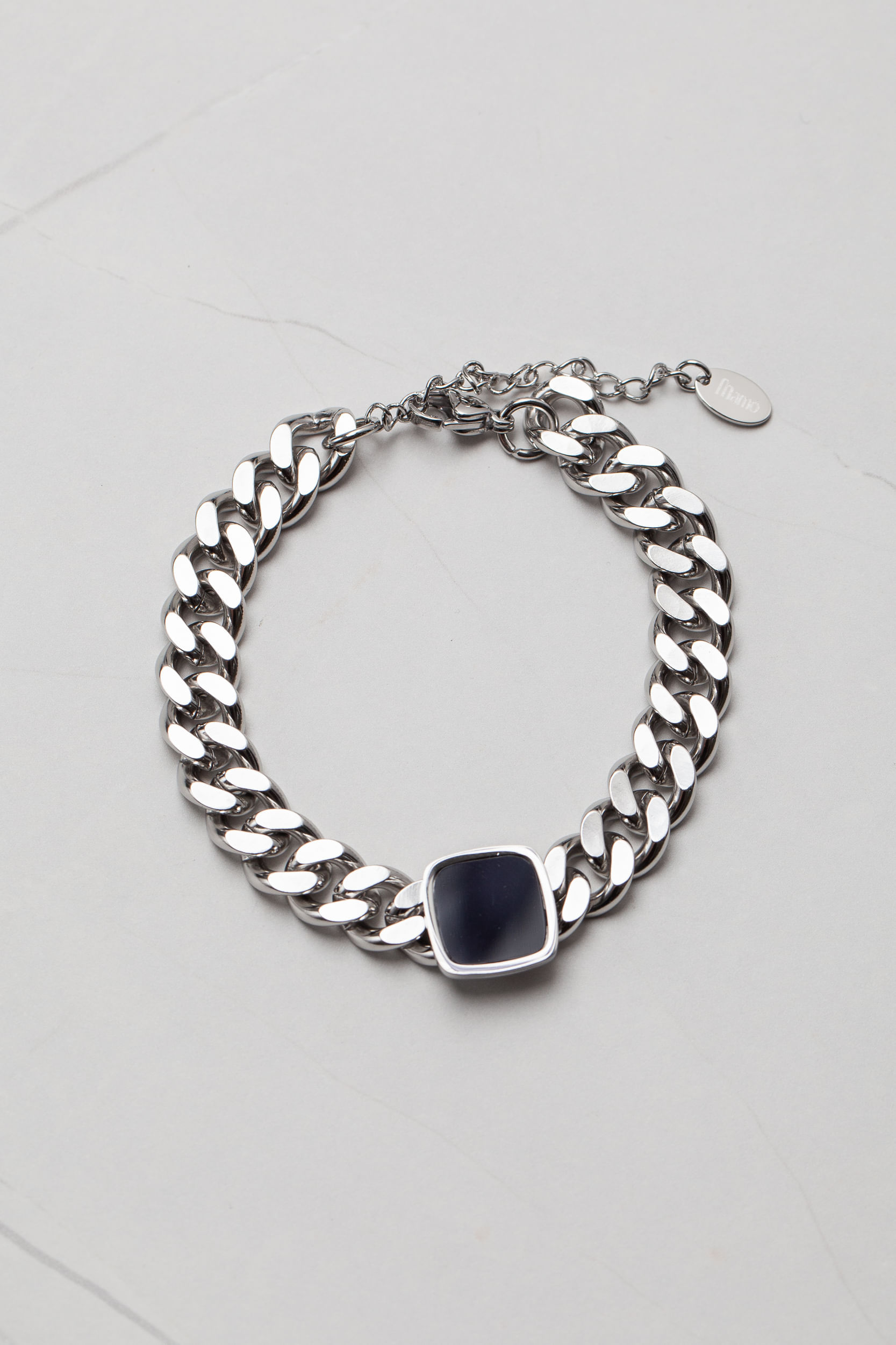 Pulseira Elegante Detalhe Quadrado PRATA