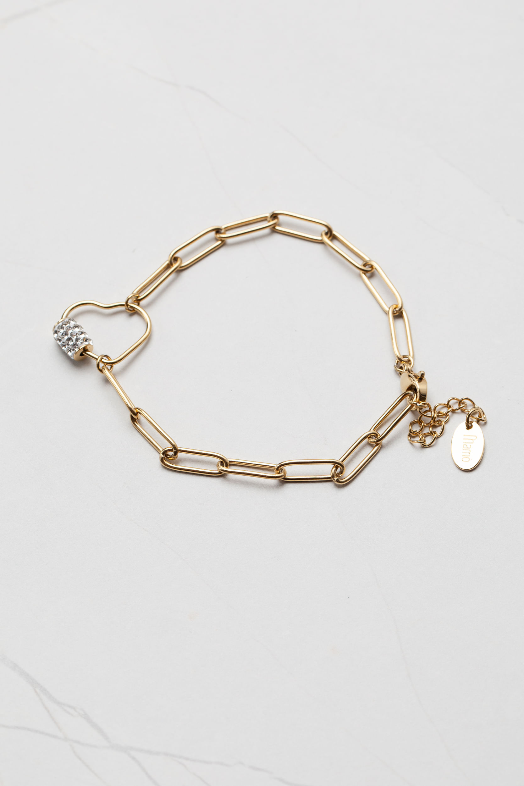Pulseira Elos Pingente Coração DOURADO