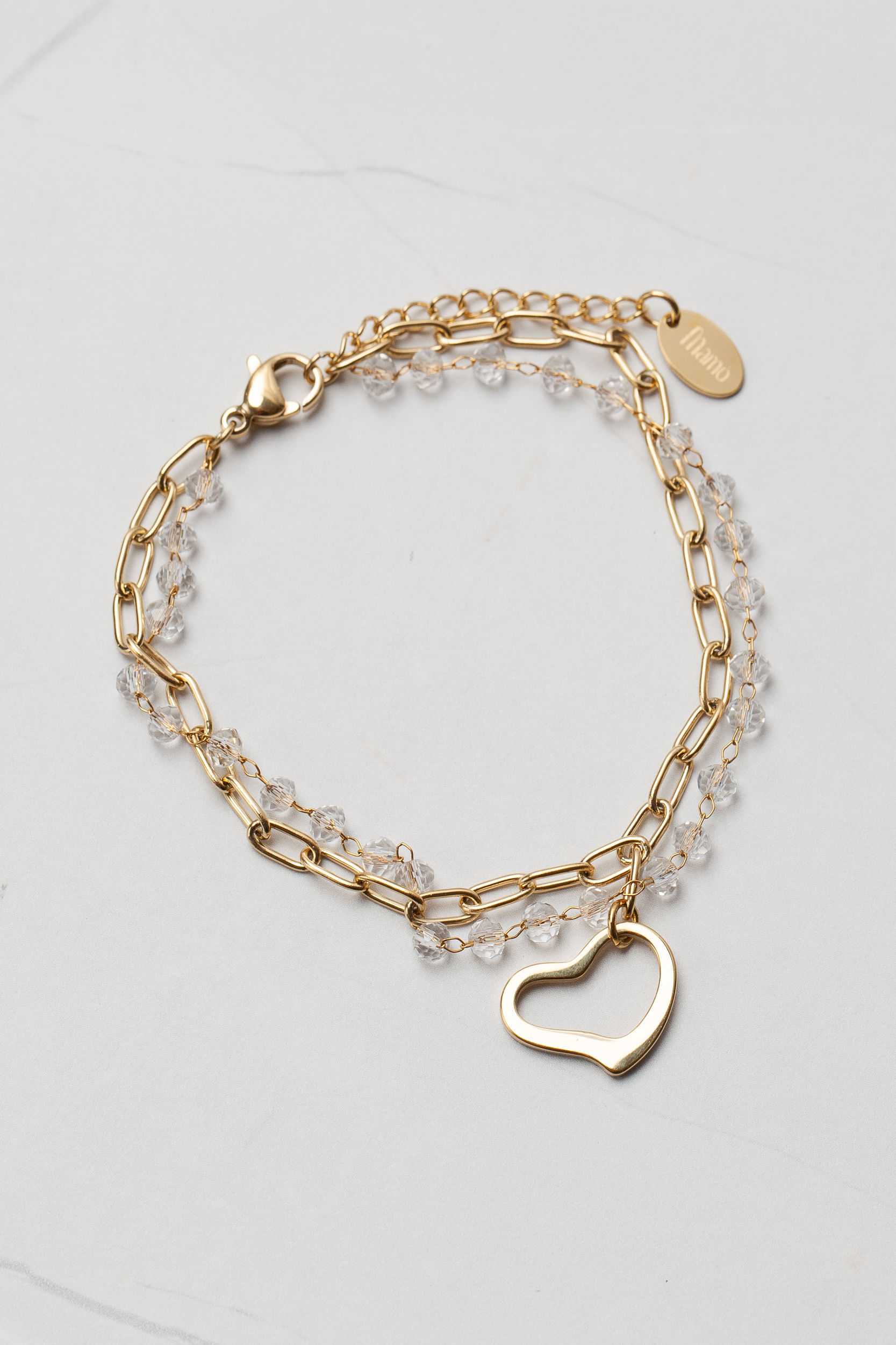 Pulseira Pingente Coração  DOURADO