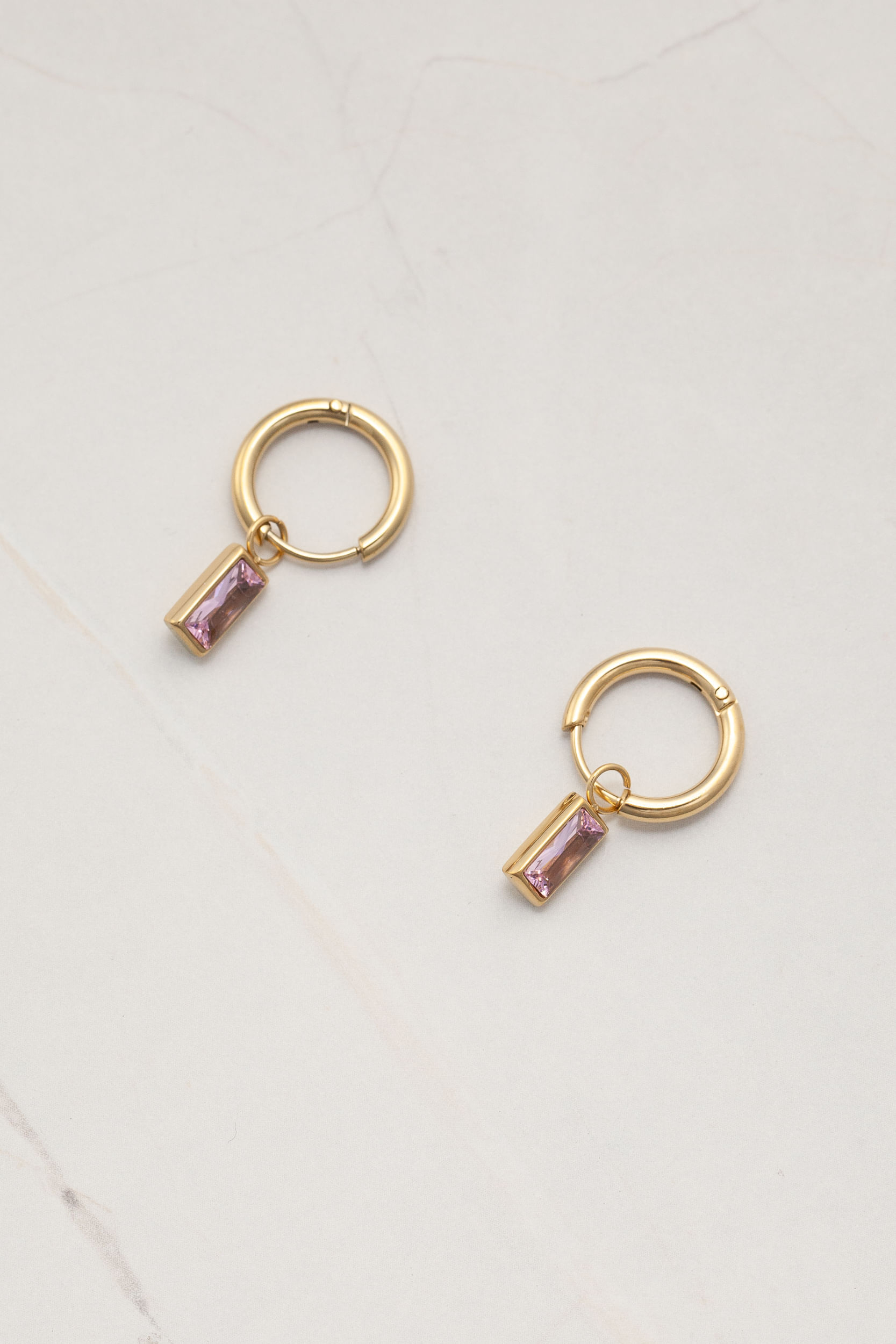 Brinco Argola Pingente  ROSA