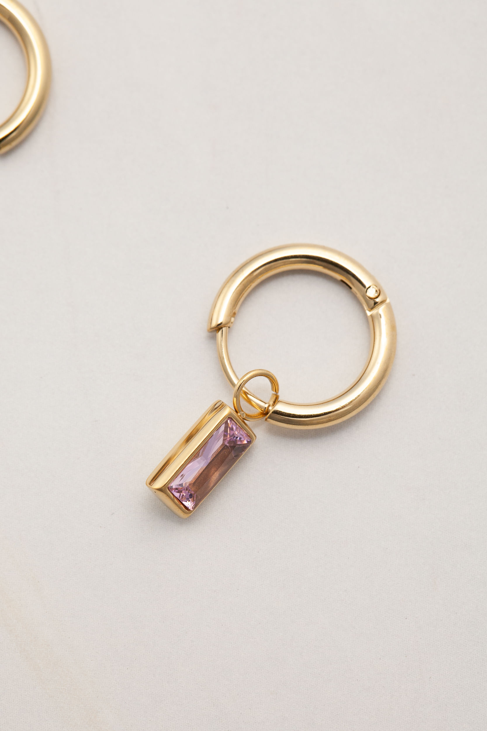 Brinco Argola Pingente ROSA Brinco Argola Pingente ROSA