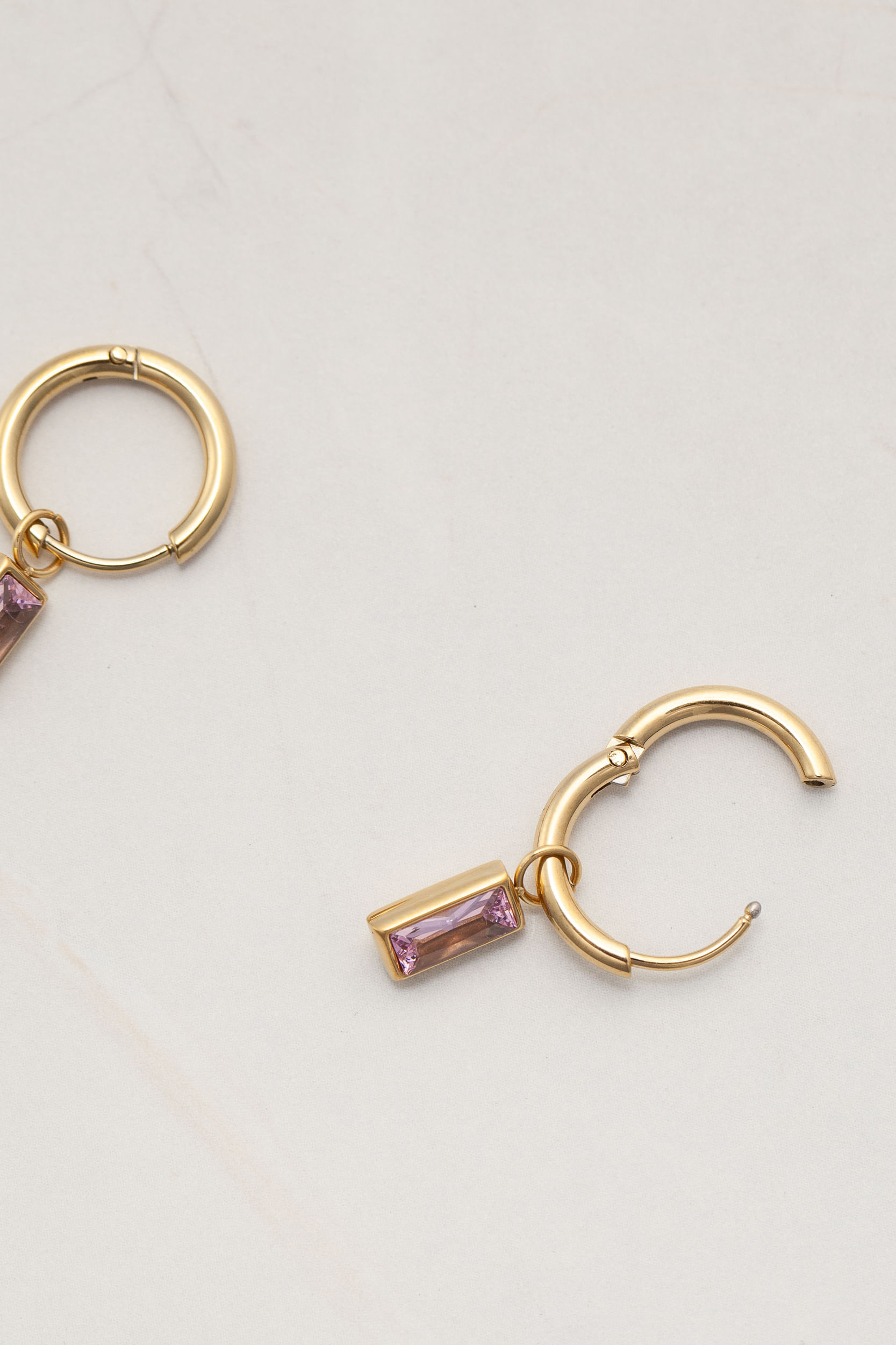 Brinco Argola Pingente ROSA Brinco Argola Pingente ROSA
