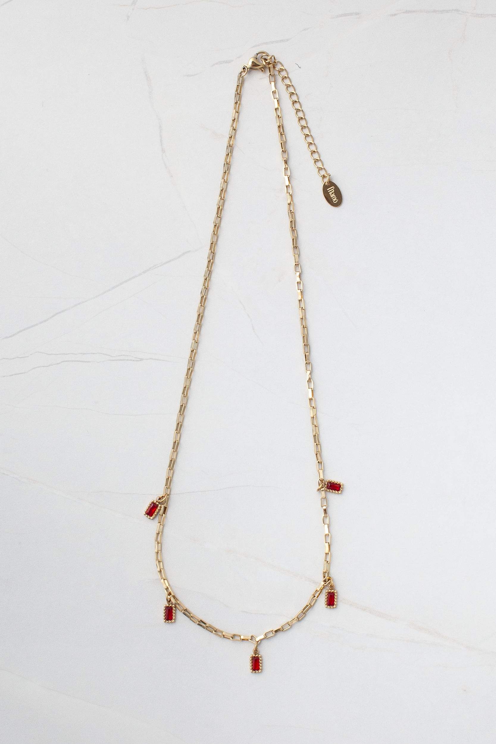 Colar Pingentes Gotas  VERMELHO