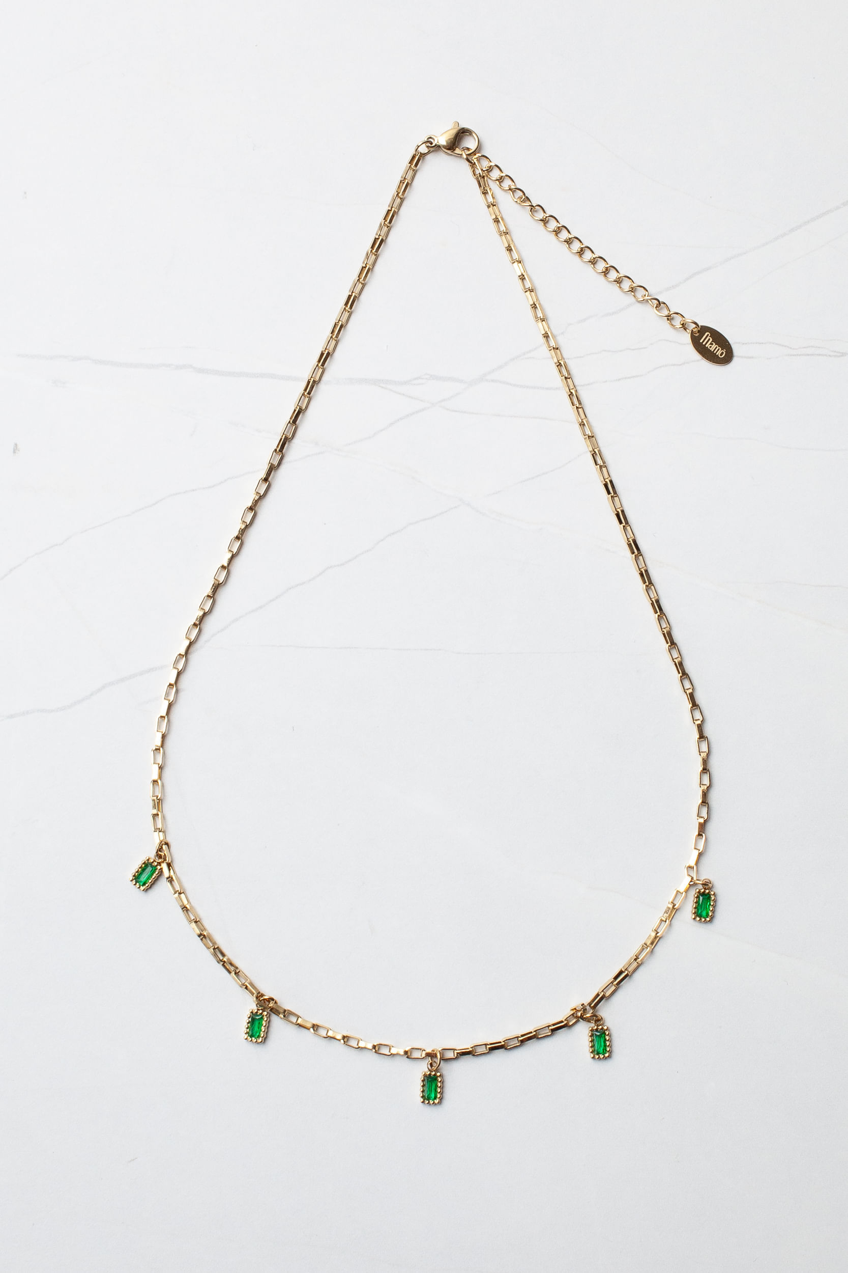 Colar Pingentes Gotas  VERDE 