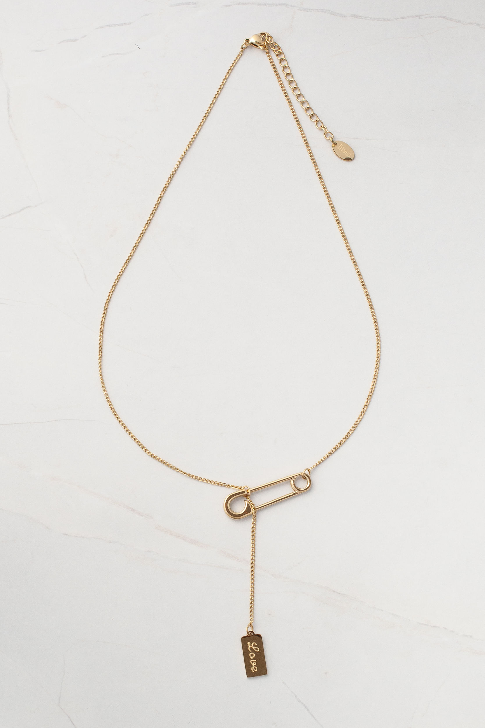 Colar Alfinete Love DOURADO